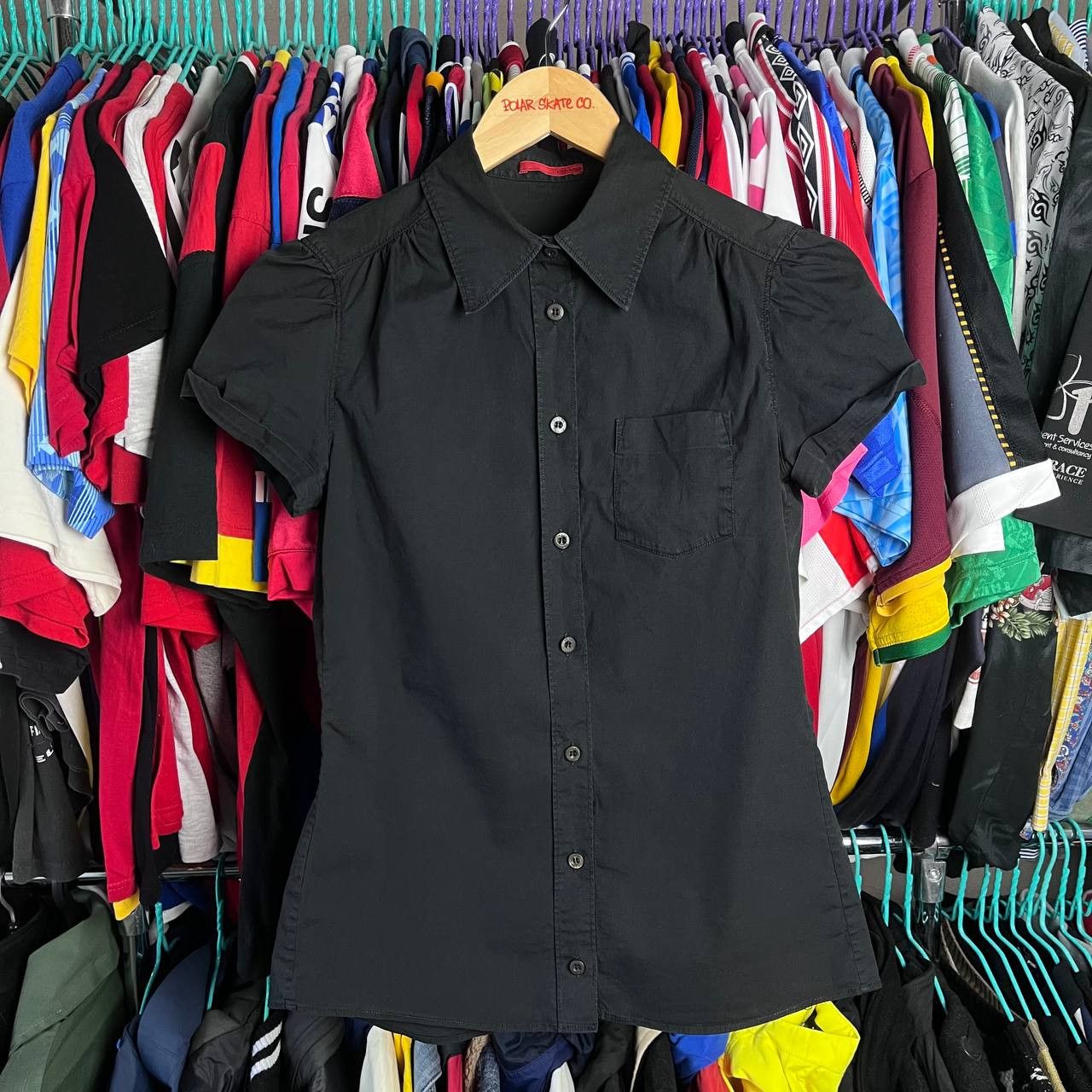 Prada Vintage Womens Prada Short Sleeve Black Button Shirt Size M / US 6-8 / IT 42-44 - 1 Thumbnail