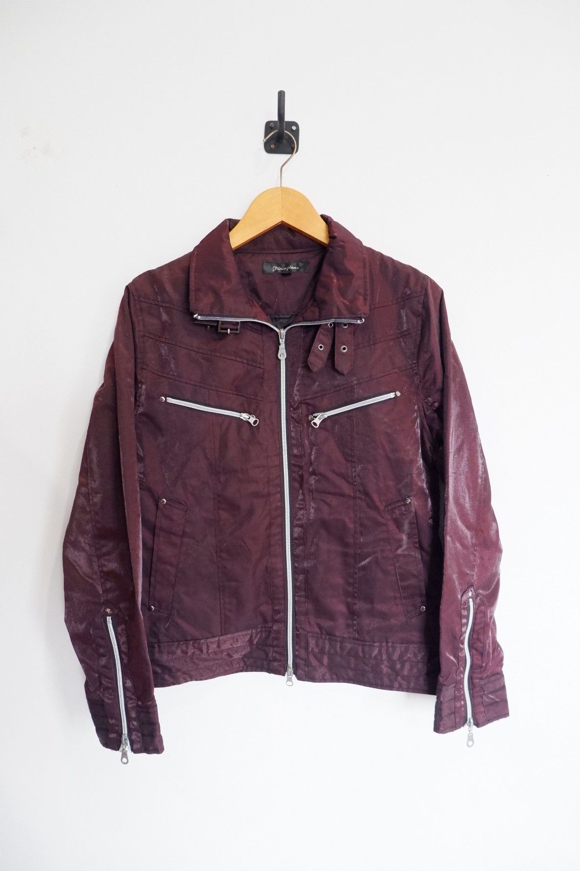 If Six Was Nine Vintage Japan Place Plan Polyester Biker Jacket Size US L / EU 52-54 / 3 - 1 Thumbnail