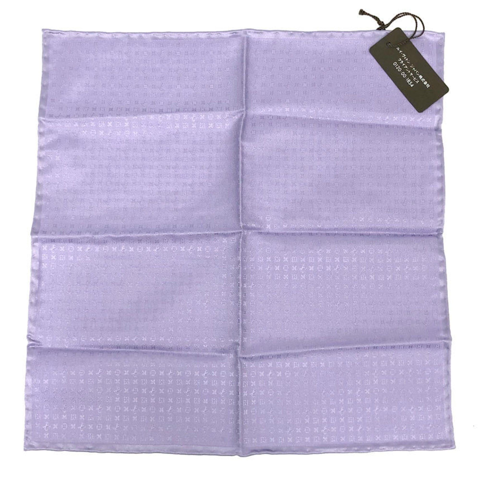 Louis Vuitton LOUIS VUITTON Monogram Scarf/Muffler M70225 Pocket Square/Neck Scarf, Purple, 100% Silk Size ONE SIZE - 1 Thumbnail