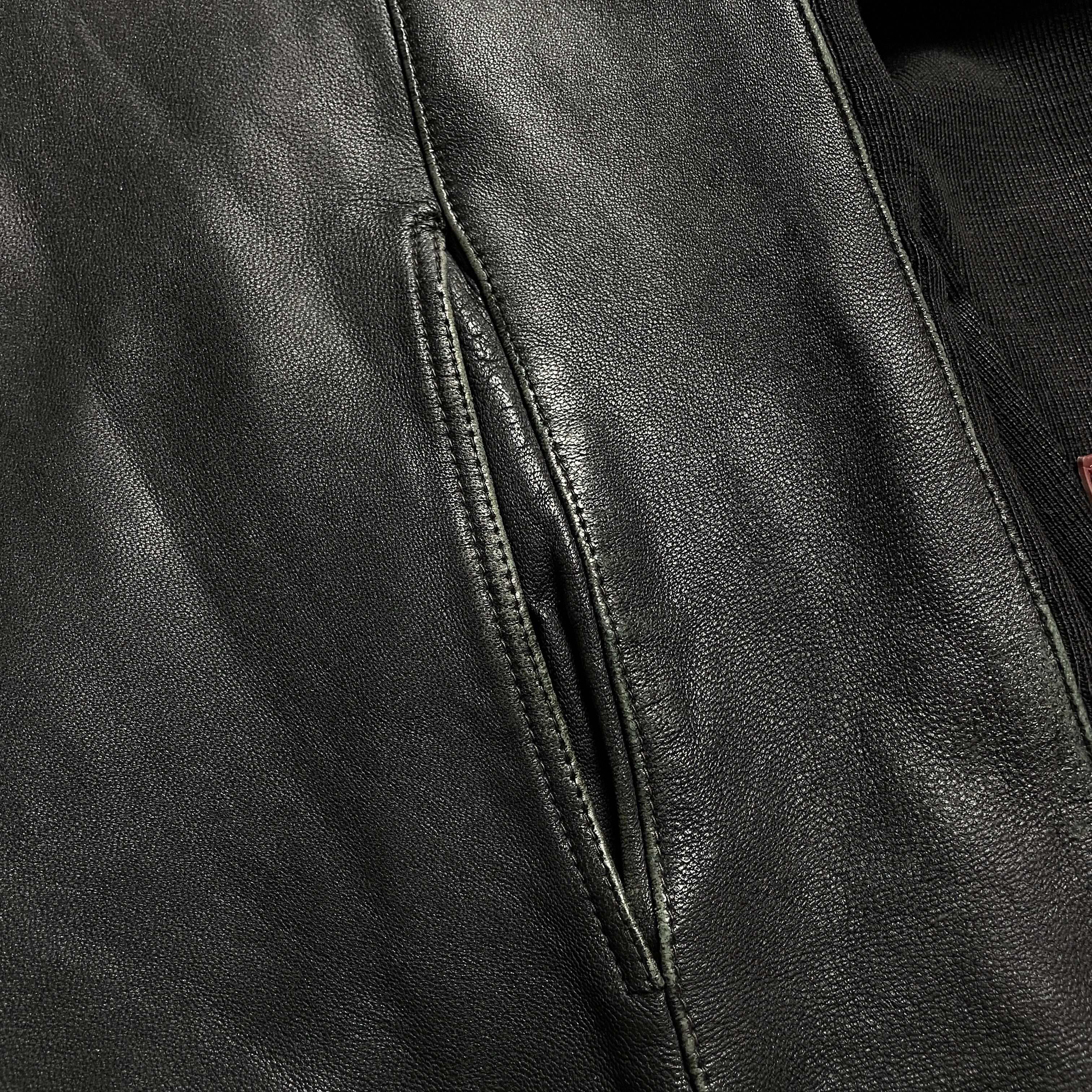 Prada 🚩 PRADA Red Tab Vintage 90s Leather Jacket Black Men Bomber Size US L / EU 52-54 / 3 - 11 Thumbnail