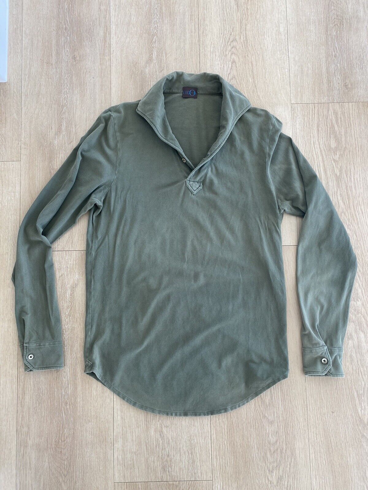 Eidos Napoli Lupo L/S Polo Shirt - Sage Green Size US L / EU 52-54 / 3 - 2 Thumbnail