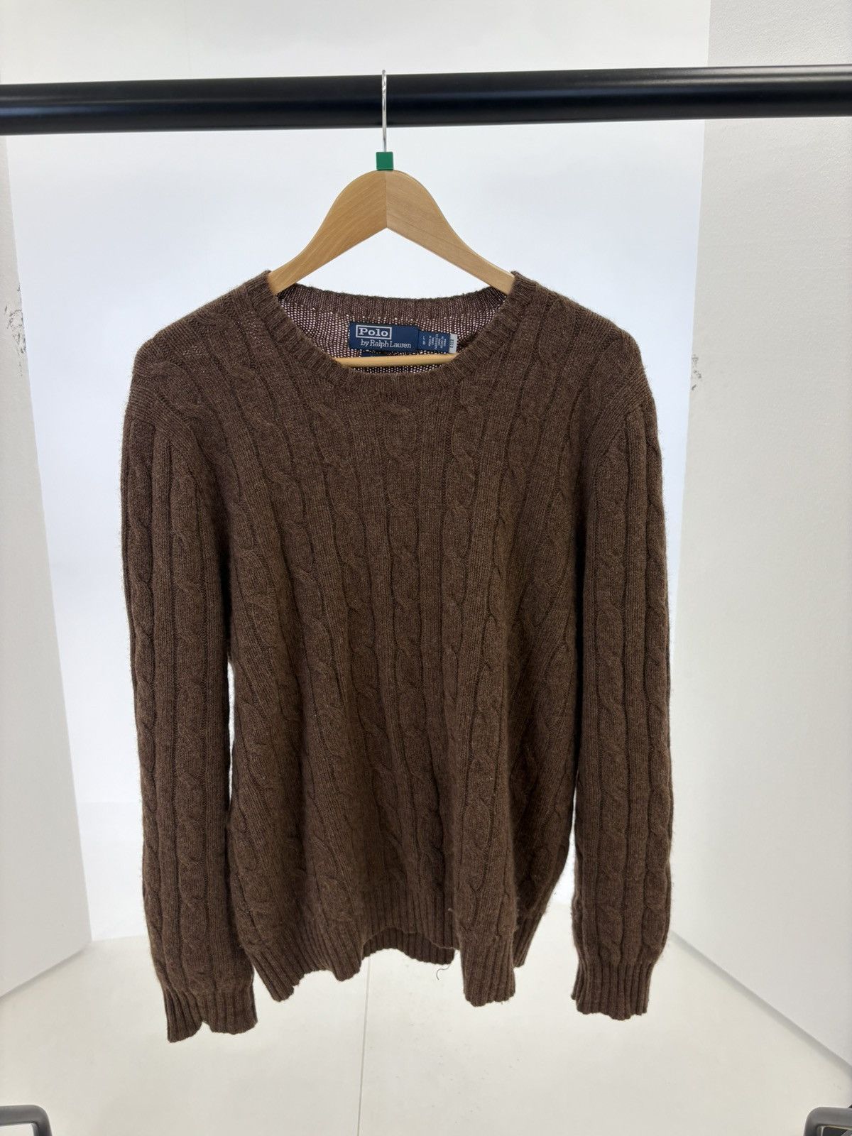 Ralph Lauren Polo Ralph Lauren Brown Cable Knit Cashmere Jumper - Size L Size US L / EU 52-54 / 3 - 1 Thumbnail
