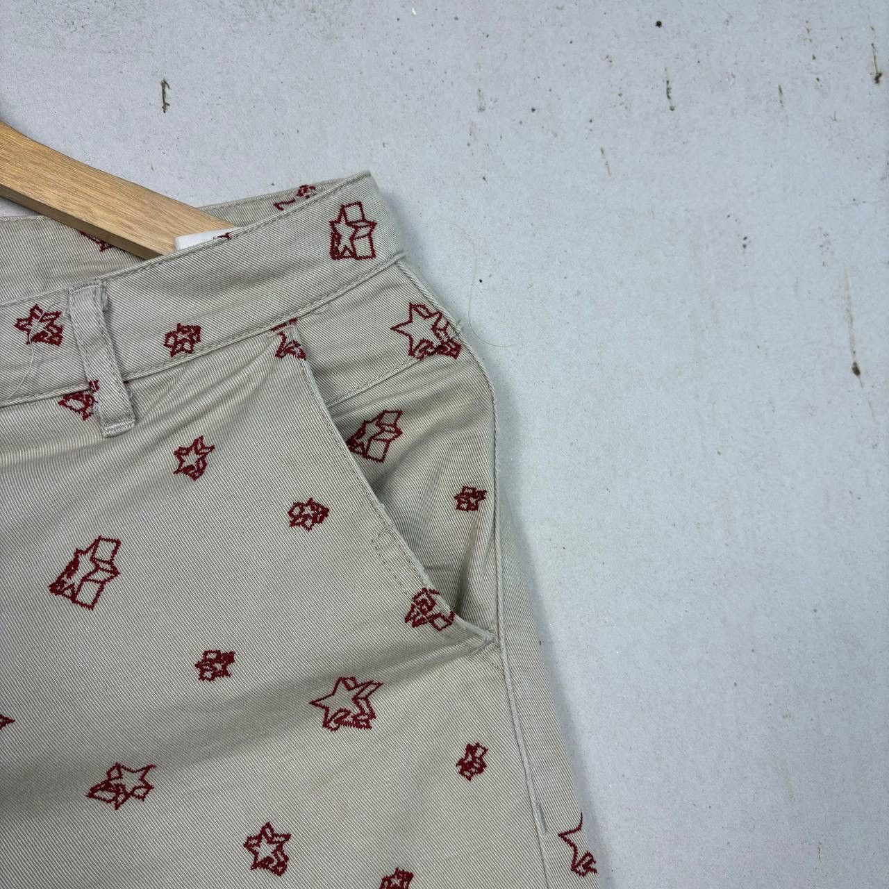 Bape Vintage BAPE Star Print Chinos Beige Red Bape Sta Pants XS Size 31" - 7 Thumbnail