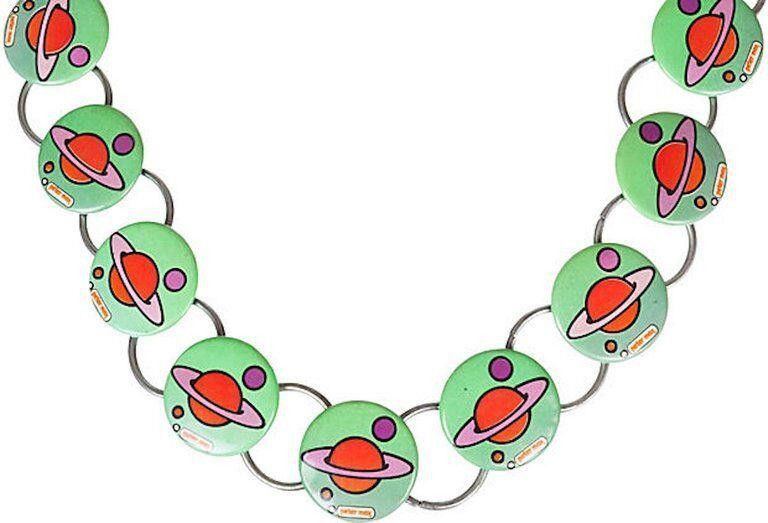 Designer Rare Runway Peter Max Saturn Button Necklace Belt Size ONE SIZE - 4 Thumbnail