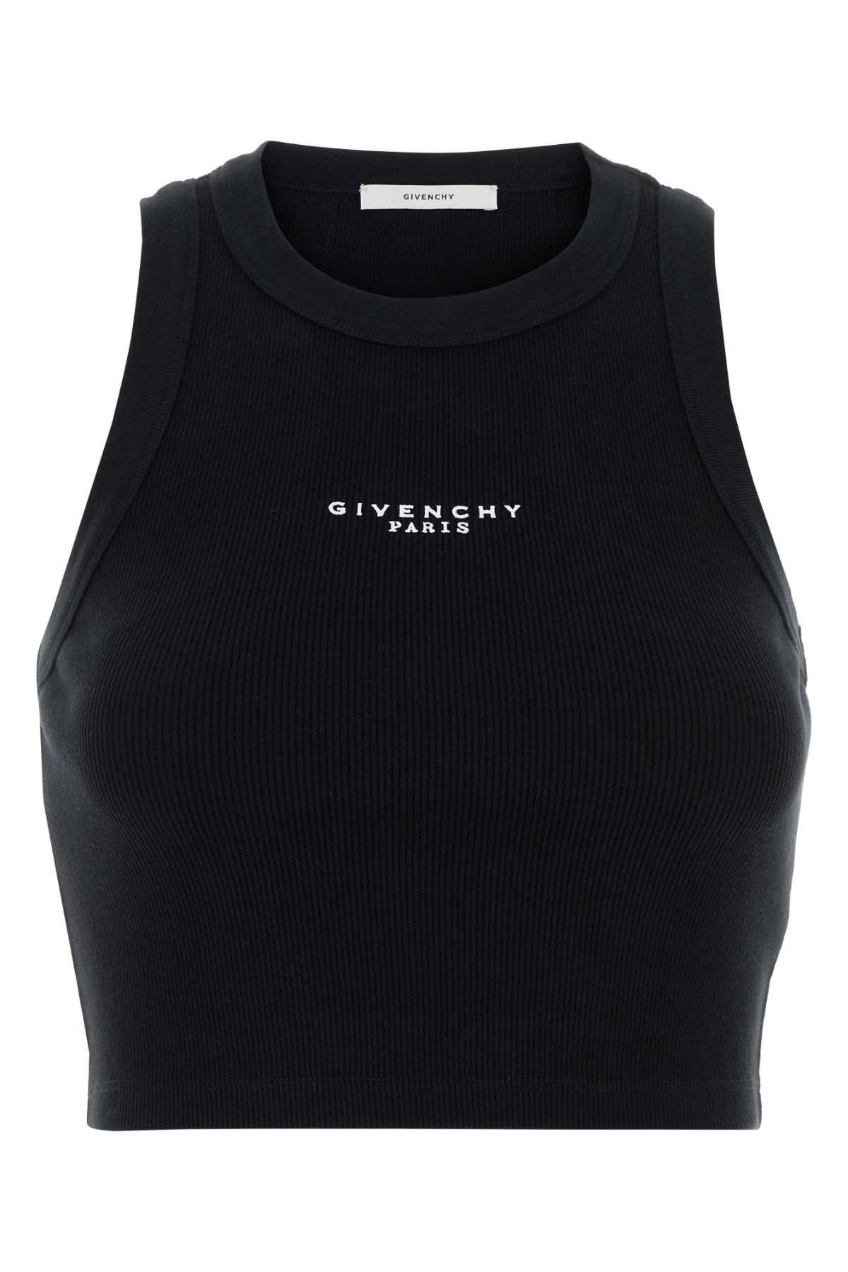 Givenchy Black Stretch Cotton Crop-Top Size L / US 10 / IT 46 - 1 Thumbnail