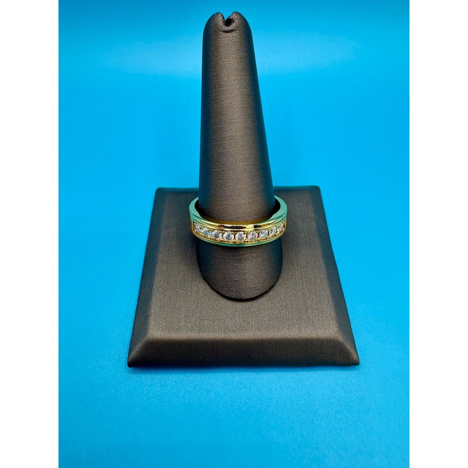 Jewelry Sz. 12 .5CTW Moissanite Band - 14k Vermeil over 925 Sterling Size ONE SIZE - 8 Thumbnail