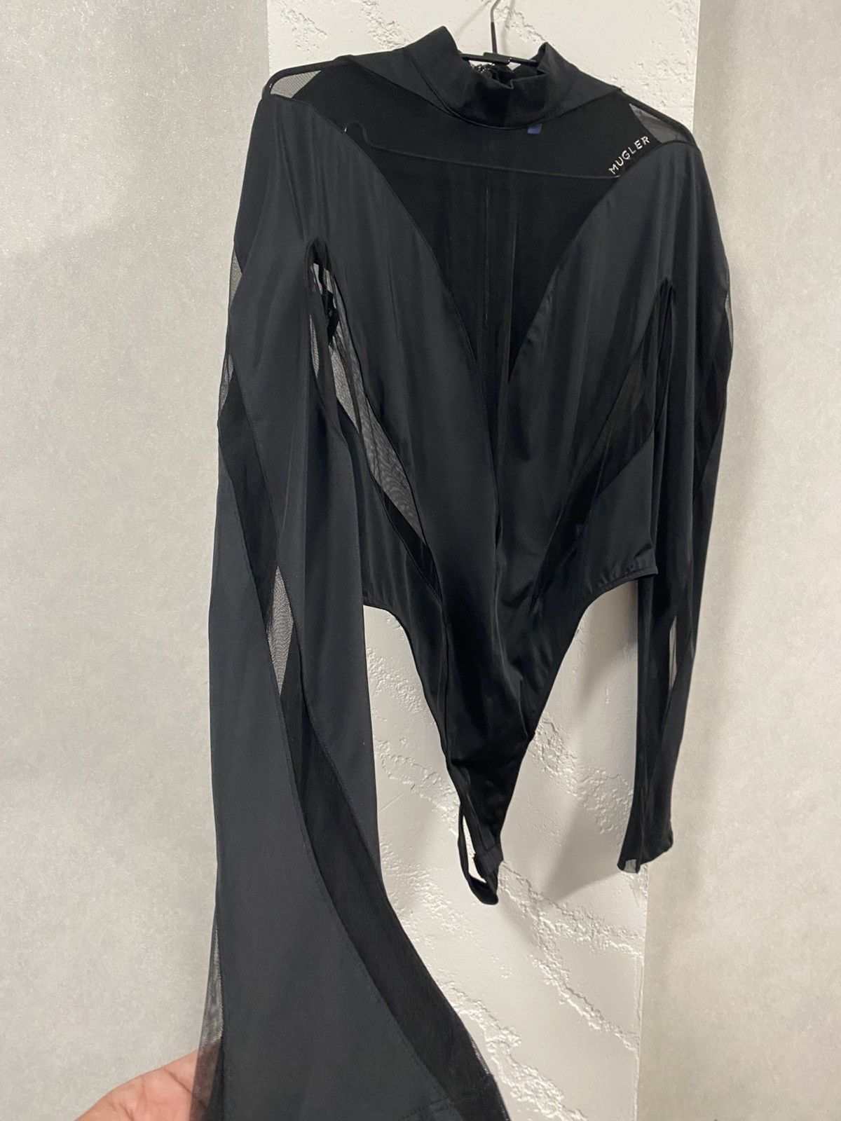 H&M × Mugler Mugler X H&M Rare Black Mesh Panel Bodysuit Size L / US 10 / IT 46 - 4 Thumbnail