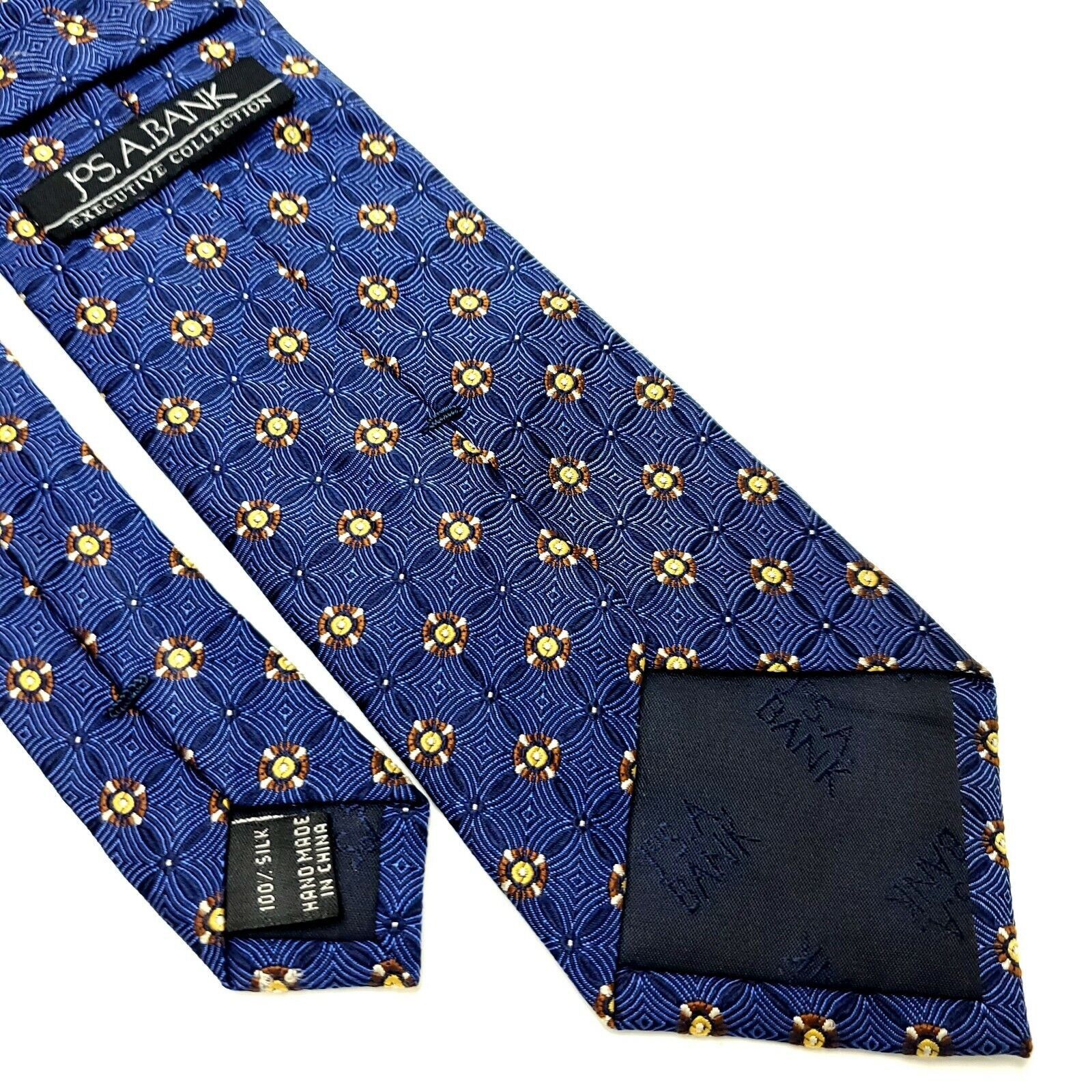 Jos. A. Bank Jos A Bank Executive Silk Tie Woven Blue Geometric Size ONE SIZE - 5 Thumbnail