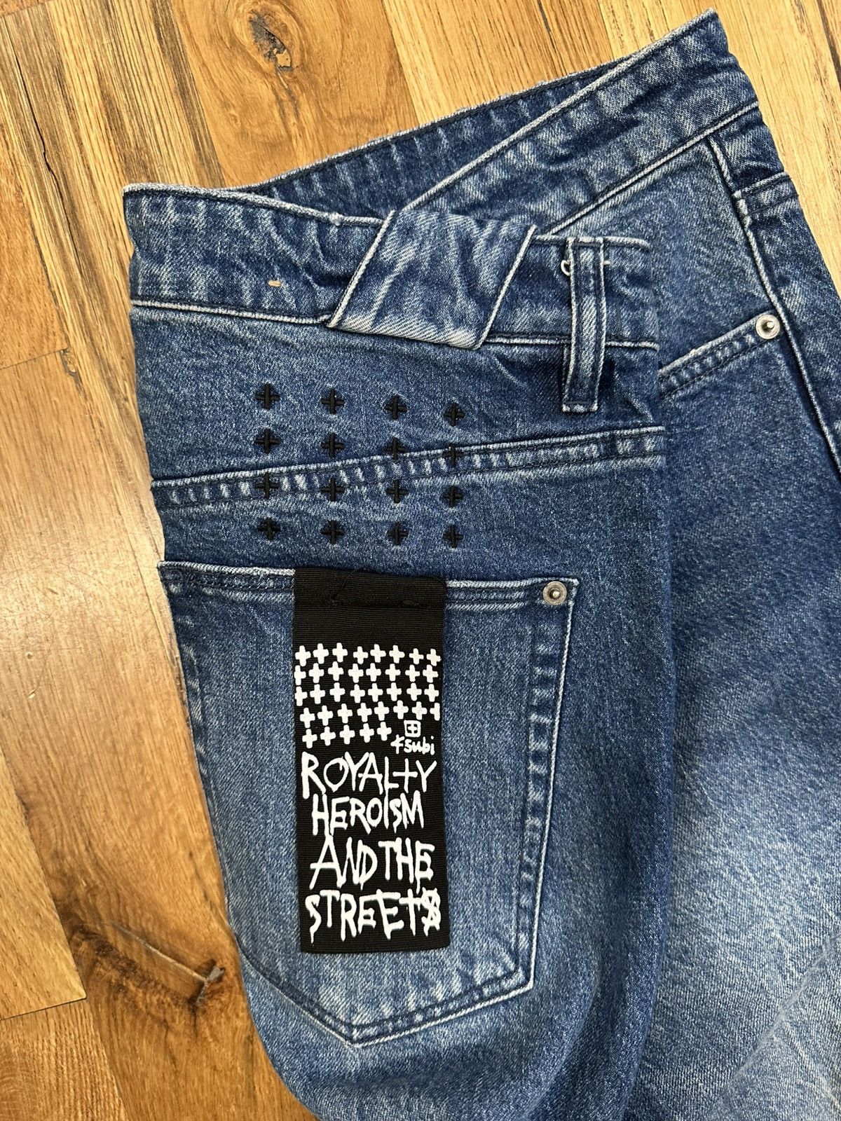 Ksubi Ksubi Black Knee Spell Dark Blue Denim Jeans Size 36 Size US 36 / EU 52 - 4 Thumbnail
