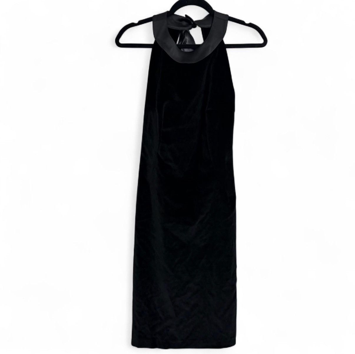 Tara Jarmon Tara Jarmon 90s black velvet open back halter mini dress Size S / US 4 / IT 40 - 3 Thumbnail