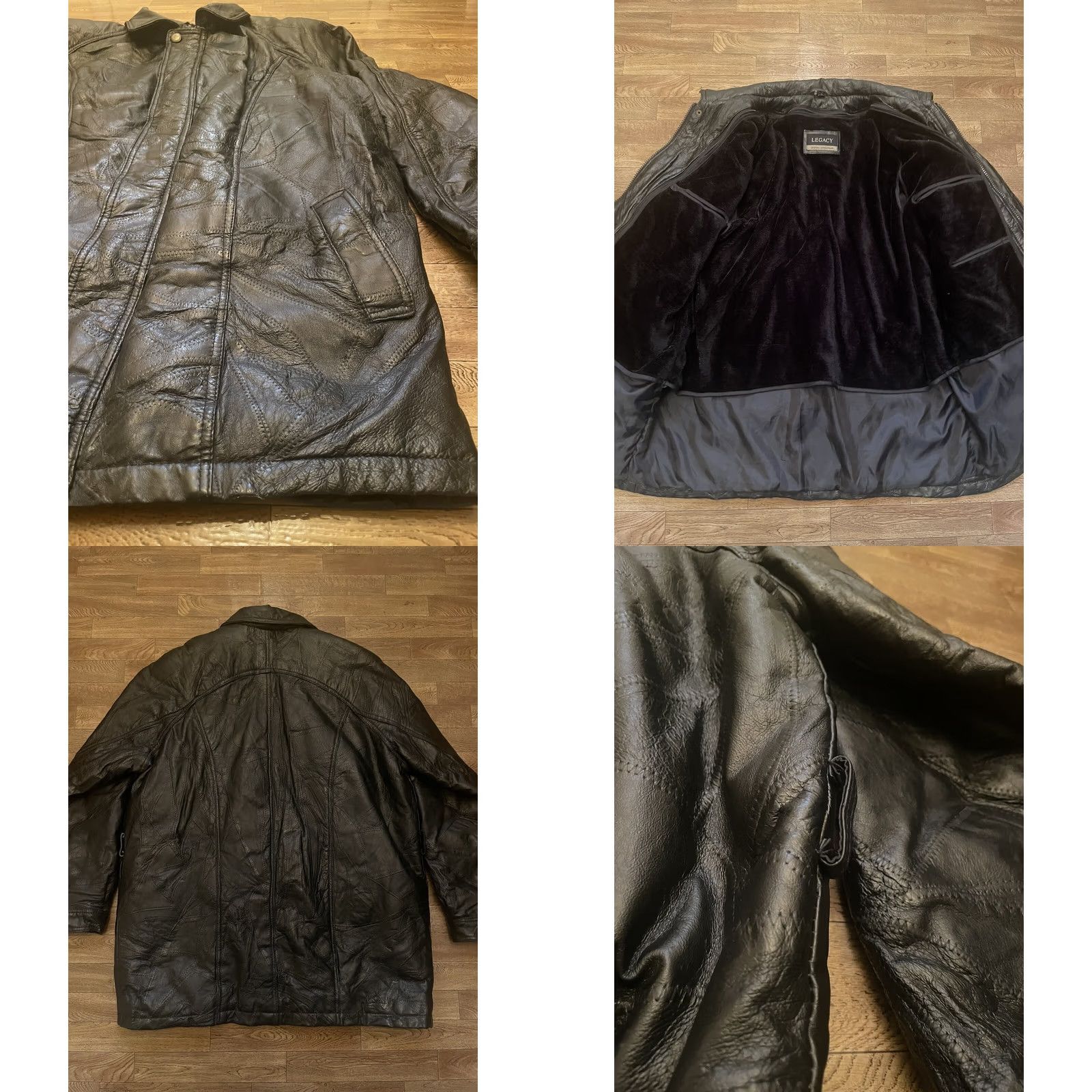 Our Legacy VINTAGE Legacy Jacket L Black VTG Leather Patchwork Size Collared Full Zip Fur Lined Size US L / EU 52-54 / 3 - 8 Thumbnail
