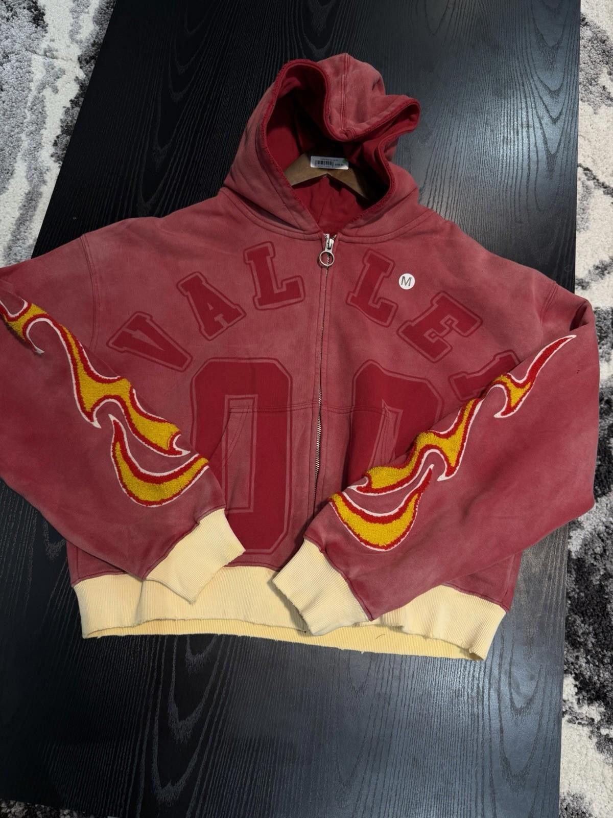 Vale Size M - Vale Black Zip Up Hoodie Red Flame Authentic Valley Size US M / EU 48-50 / 2 - 2 Thumbnail