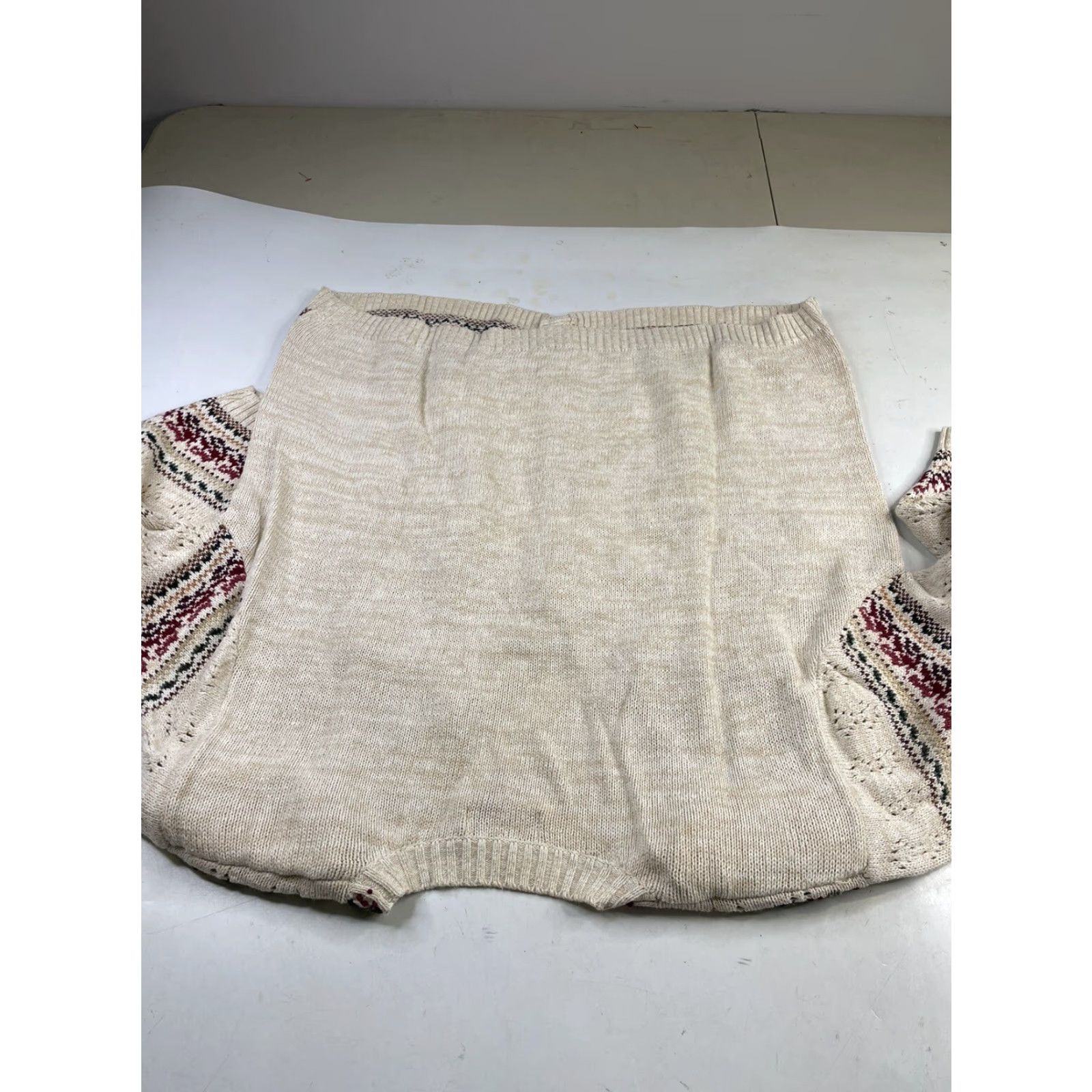 Vintage Venezia Vintage Plus Size 22/24 Christmas Embroidered Knit Sweater - Beige Pullover Womens Winter Shirt? Size 3XL / US 20-22 - 5 Thumbnail