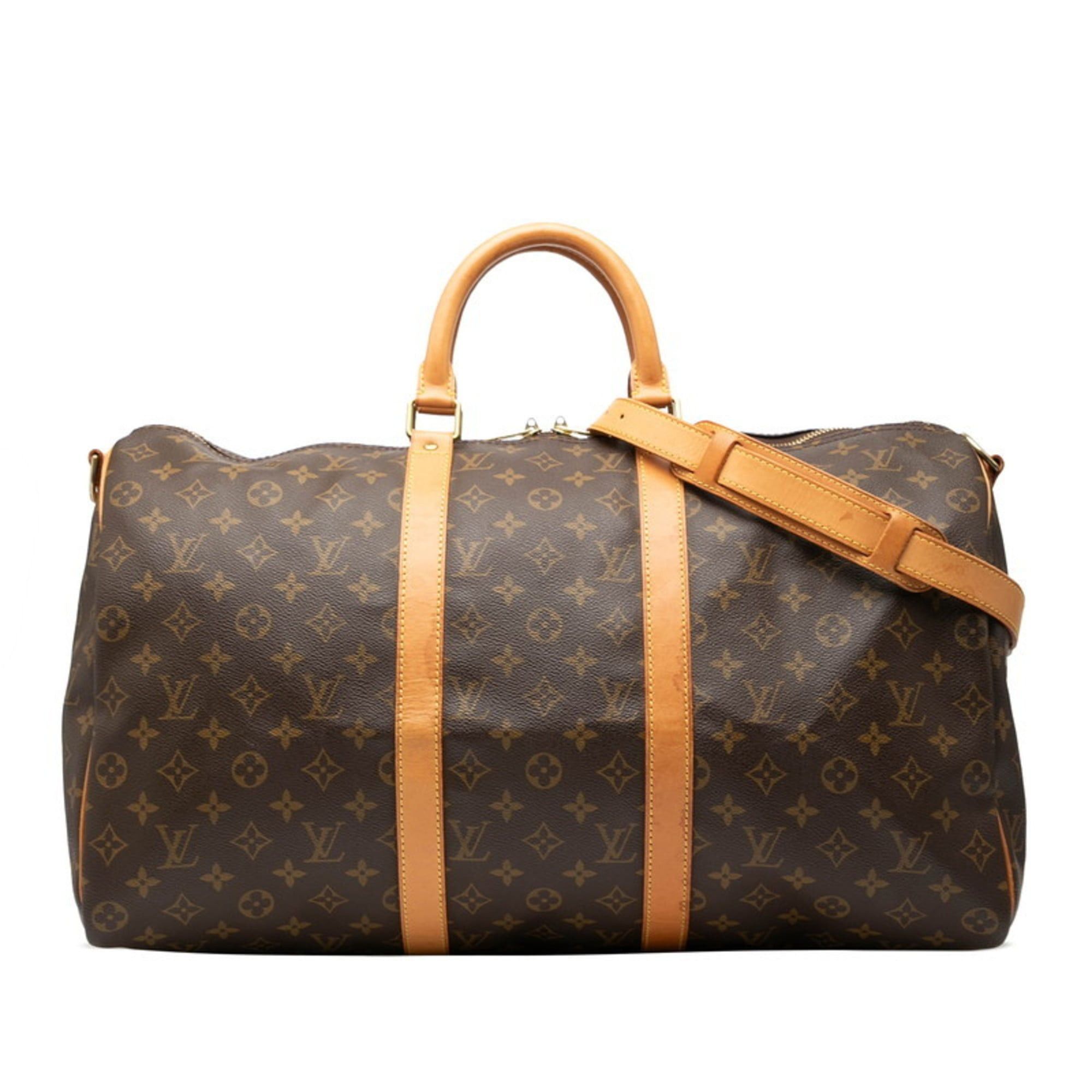 Louis Vuitton Louis Vuitton Monogram Keepall Bandouliere 50 Boston/Shoulder Bag, 2-Way, M41416, Brown Leather, Women's, LOUIS VUITTON Size ONE SIZE - 1 Thumbnail