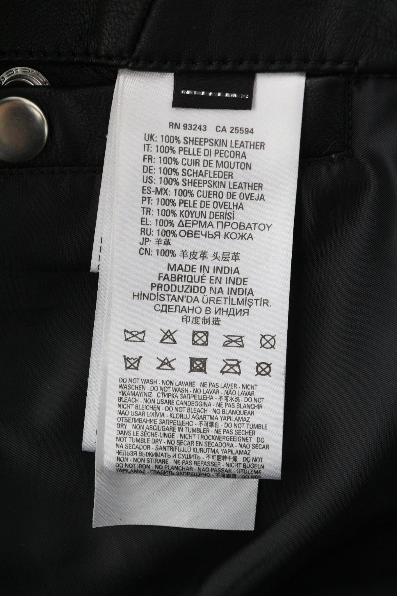 Diesel R-PUSMIR M Black Sheep Leather Zip Lined Jacket 81720 Size US M / EU 48-50 / 2 - 10 Thumbnail