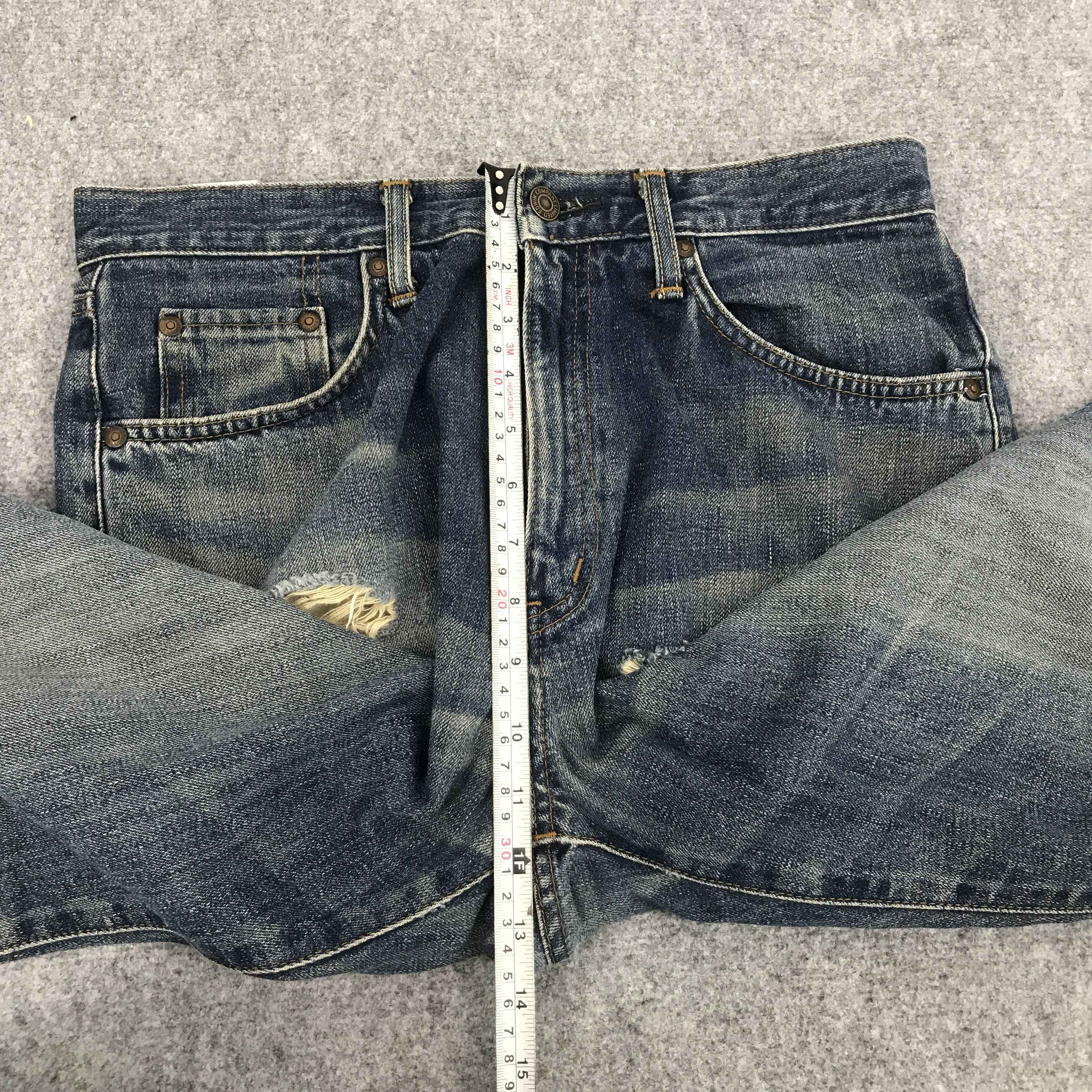 Edwin × Japanese Brand JAPAN EDWIN RIPPED DISTRESSED DENIM JEANS PANTS Size US 30 / EU 46 - 10 Thumbnail