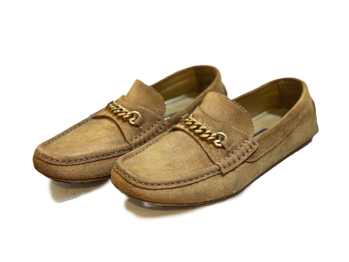 Tom Ford Mens Suede ‘York’ Chain Driving Shoes / Moccasins