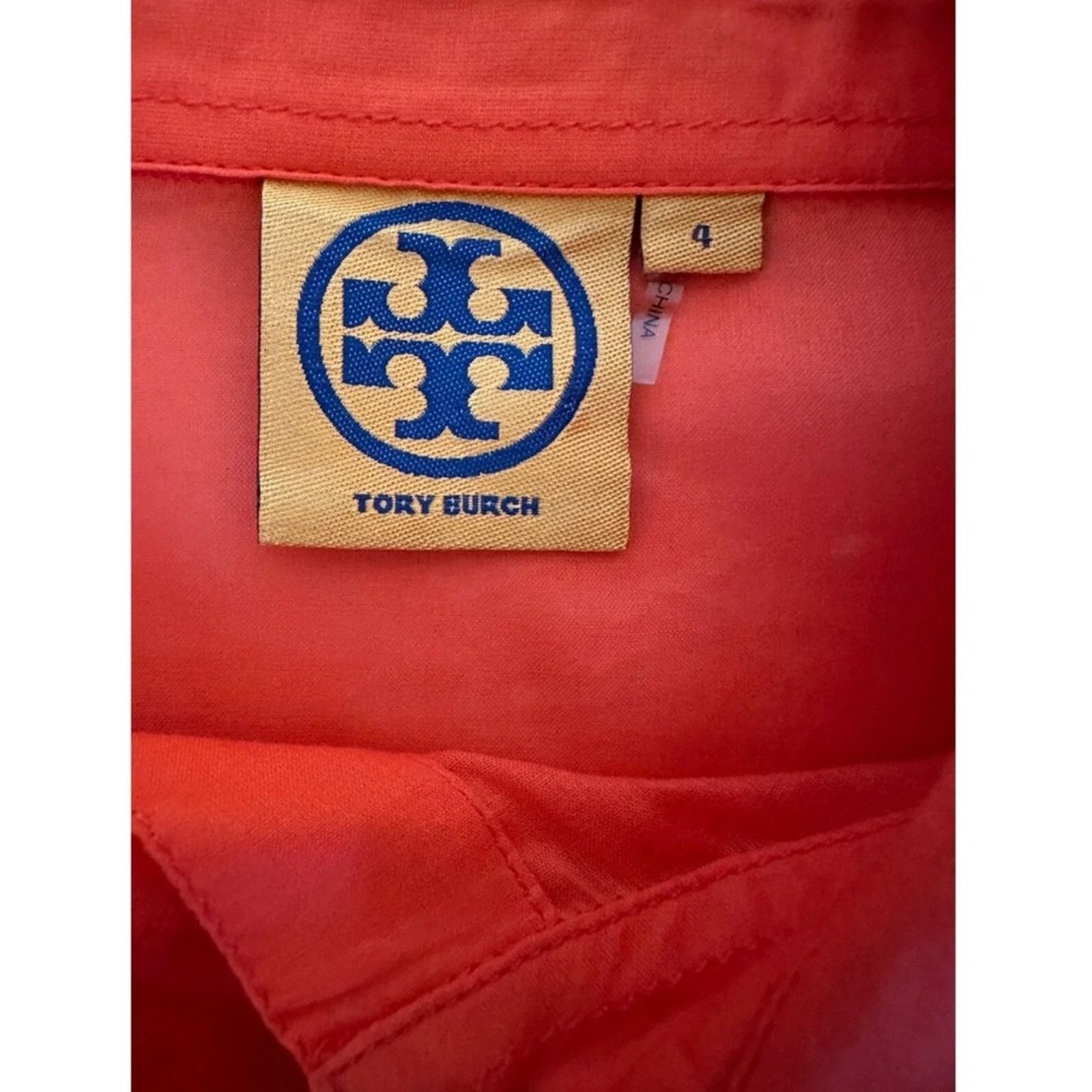 Tory Burch Tory Burch Orange Button Down Long Sleeve Shirt Blouse Top Size XS / US 0-2 / IT 36-38 - 3 Thumbnail