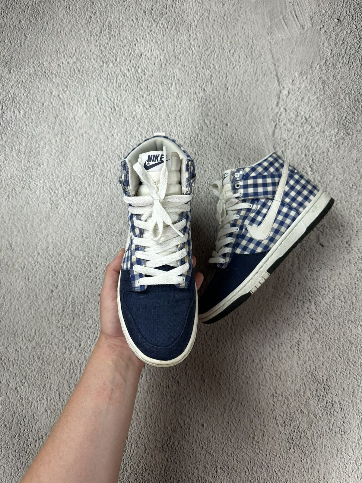 Nike Nike Dunk High VNTG Gingham Navy Check 2009 Size US 8 / IT 38 - 2 Thumbnail