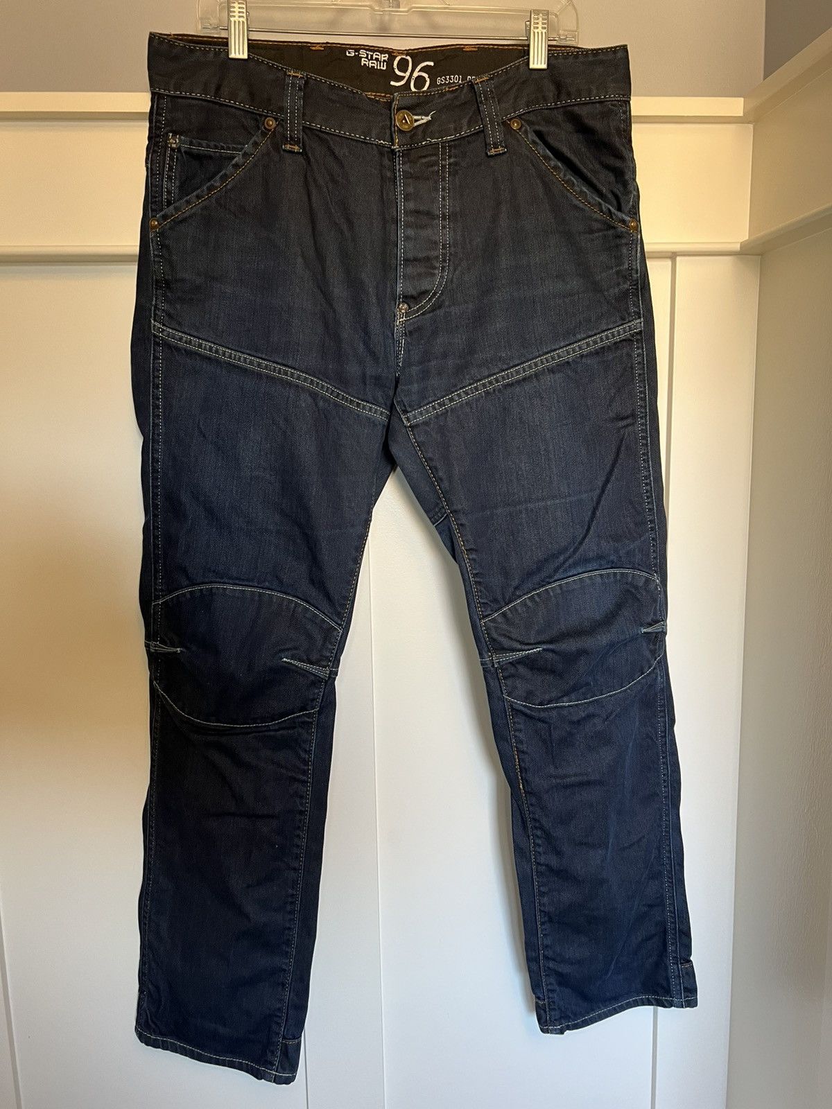 G-Star Vintage G-Star Raw biker knee back buckle straight leg jeans Size US 34 / EU 50 - 1 Thumbnail