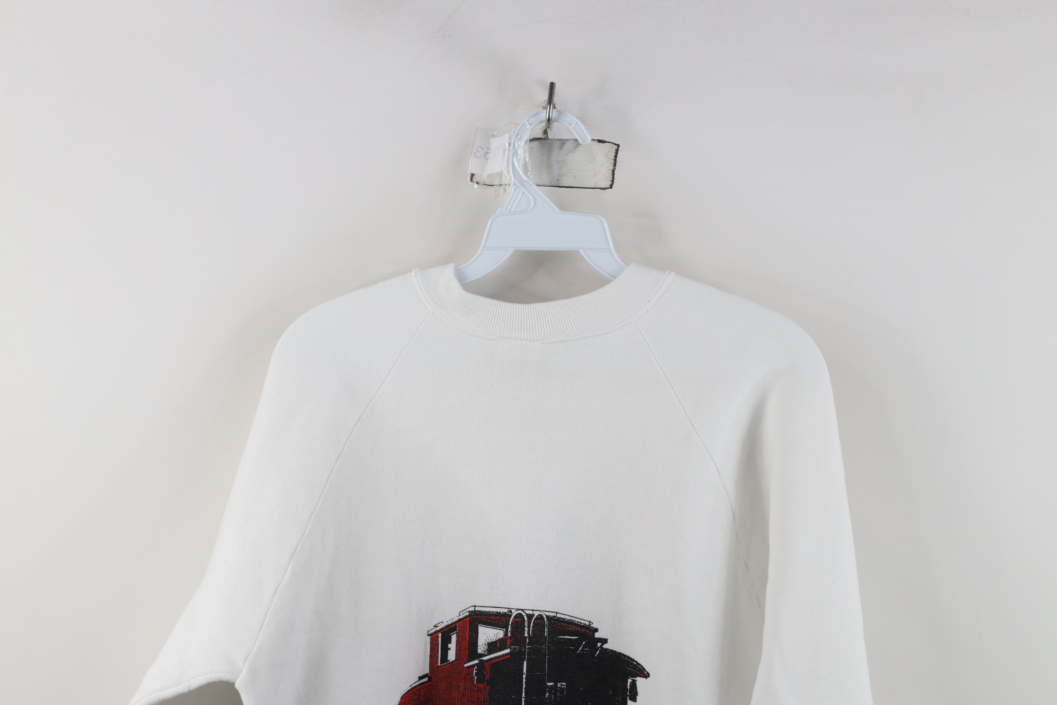 Vintage Vintage 90s Locomotive Train Crewneck Sweatshirt White USA Size US M / EU 48-50 / 2 - 12 Thumbnail