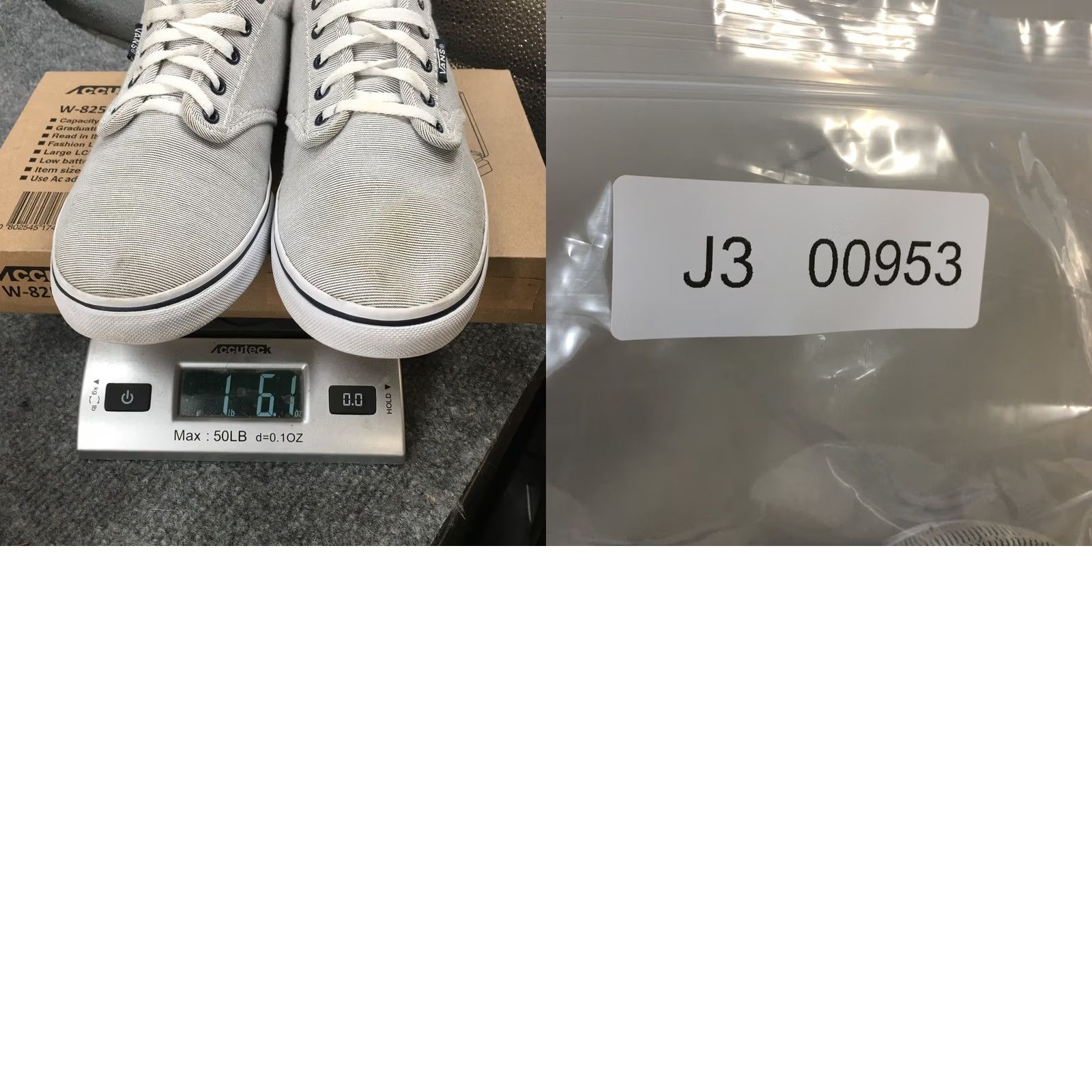 Vans VANS Shoes Womens 9 Off The Wall Lace Up Sneakers Low Top Pinstripe Gray Canvas Size M / US 6-8 / IT 42-44 - 10 Thumbnail
