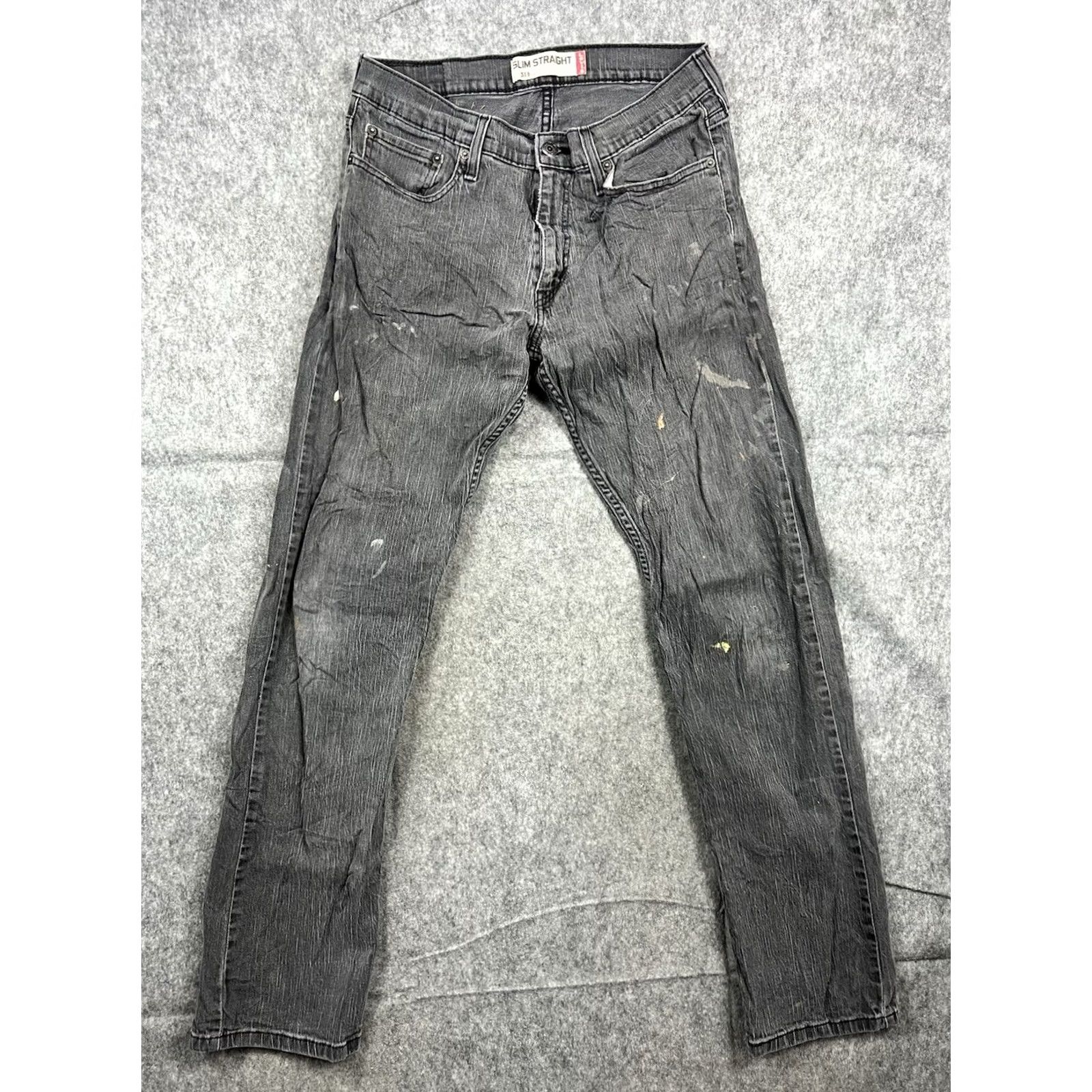 Levi's VINTAGE Levi's 514 Jeans Men Slim Straight Gray/Black Size 33x34 Denim Dark 5-Pocket Distressed Size US 33 - 2 Thumbnail