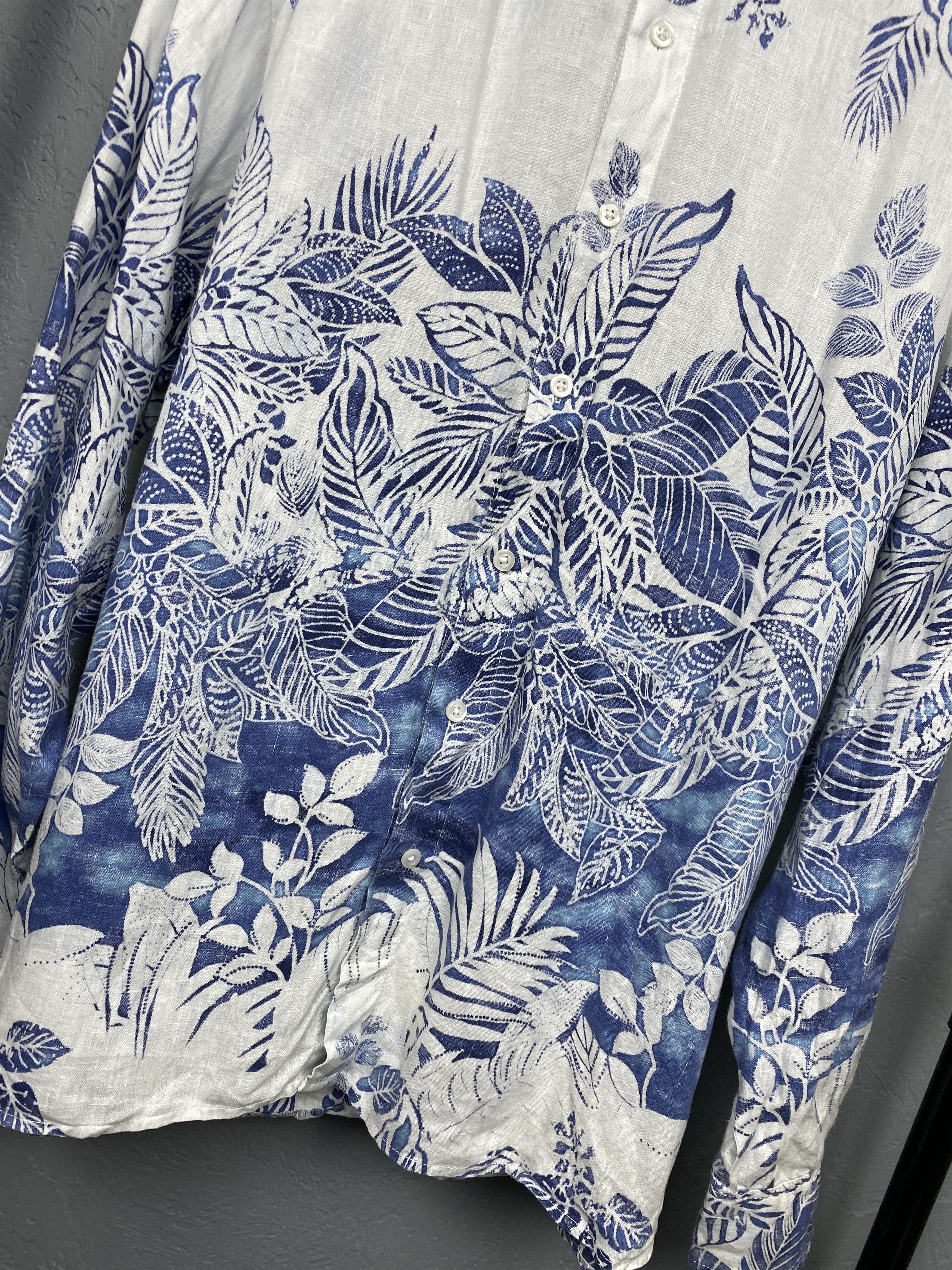 Tommy Bahama Tommy Bahama Vintage Mens LINEN Hawaiian Shirt Size US L / EU 52-54 / 3 - 3 Thumbnail