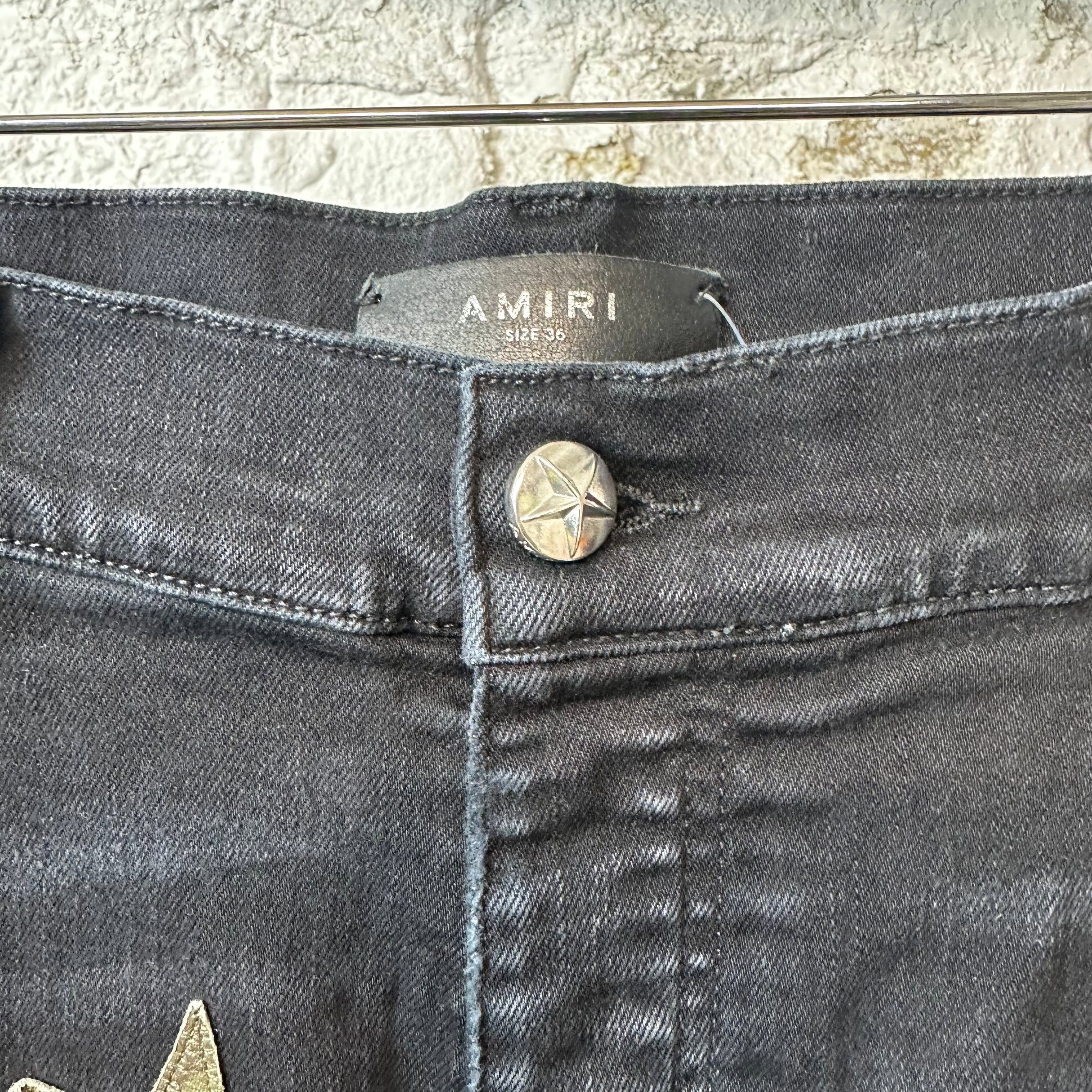 Amiri Amiri Green Camo Star Black Denim Jean Sz 36 Size US 36 / EU 52 - 3 Thumbnail