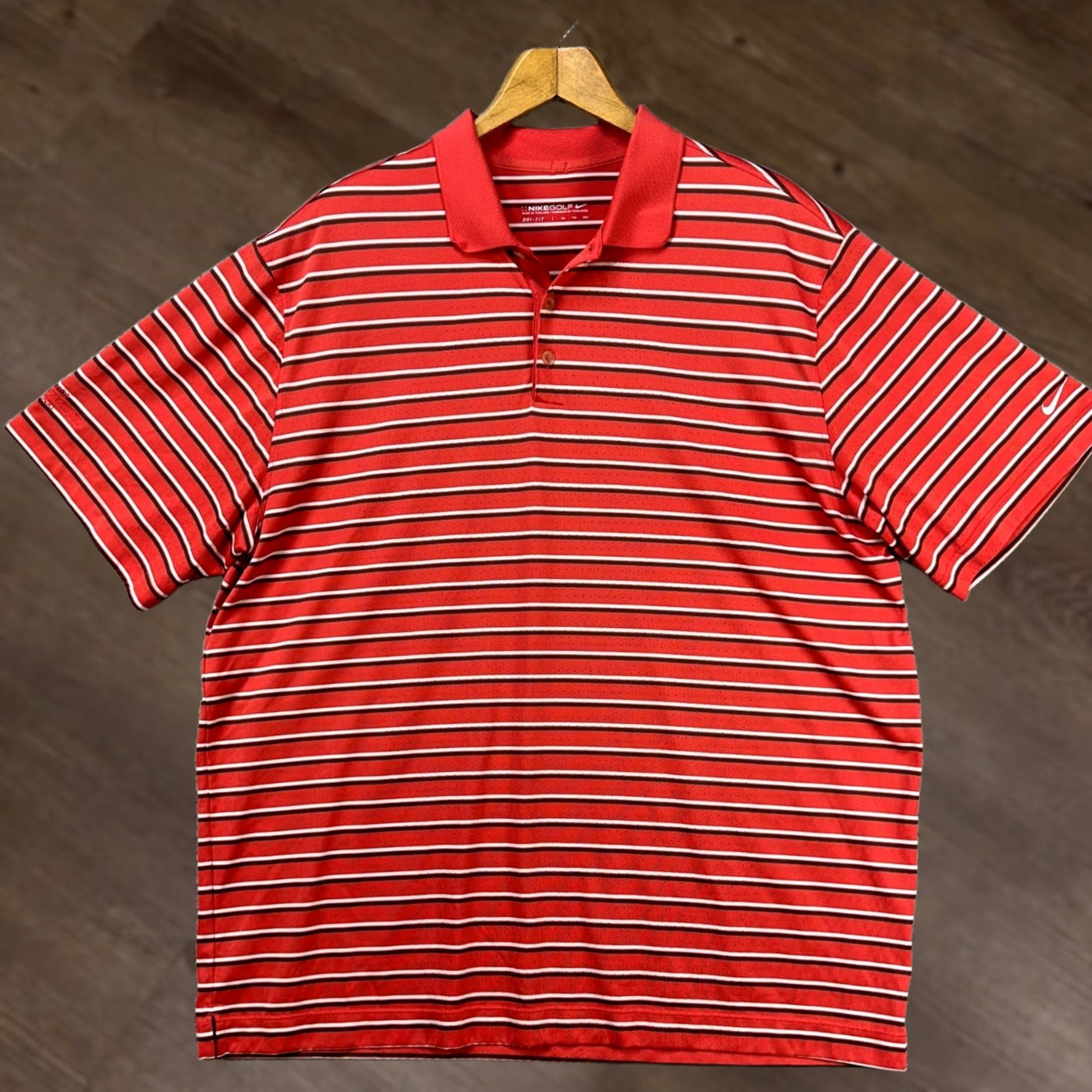 Nike Nike Dri-Fit Shirt Golf Polo Mens 2XL Orange Black White Double Stripes Rugby Size US XXL / EU 58 / 5 - 1 Thumbnail