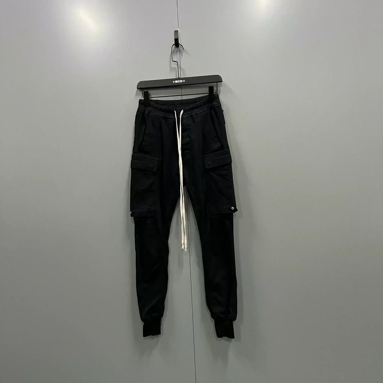 Rick Owens Rick Owens Black Drawstring Cargo Pants Size US 34 / EU 50 - 1 Thumbnail