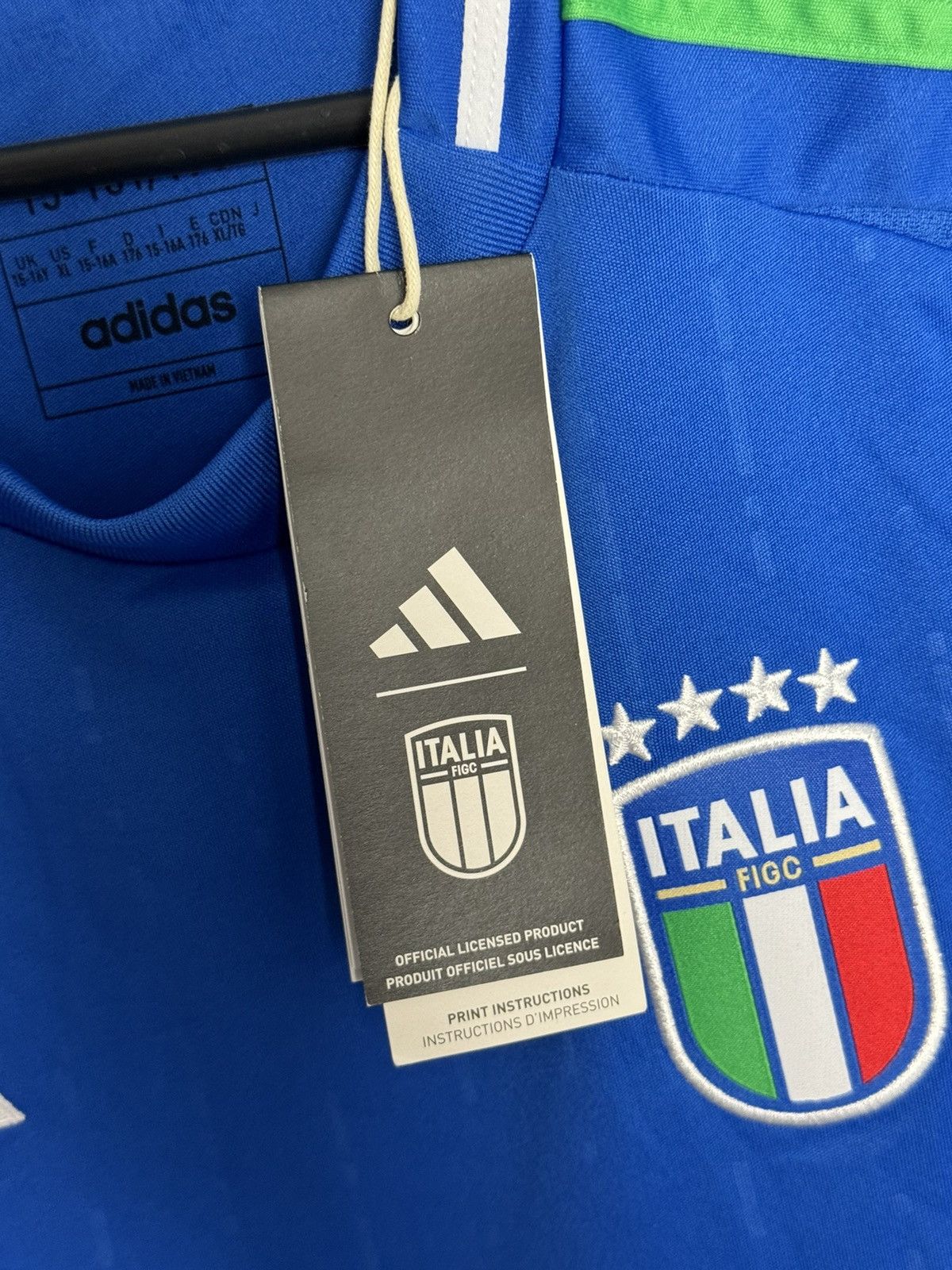 Adidas KIDS New Italy National Team 2024 Home Football Jersey Size US S / EU 44-46 / 1 - 9 Thumbnail