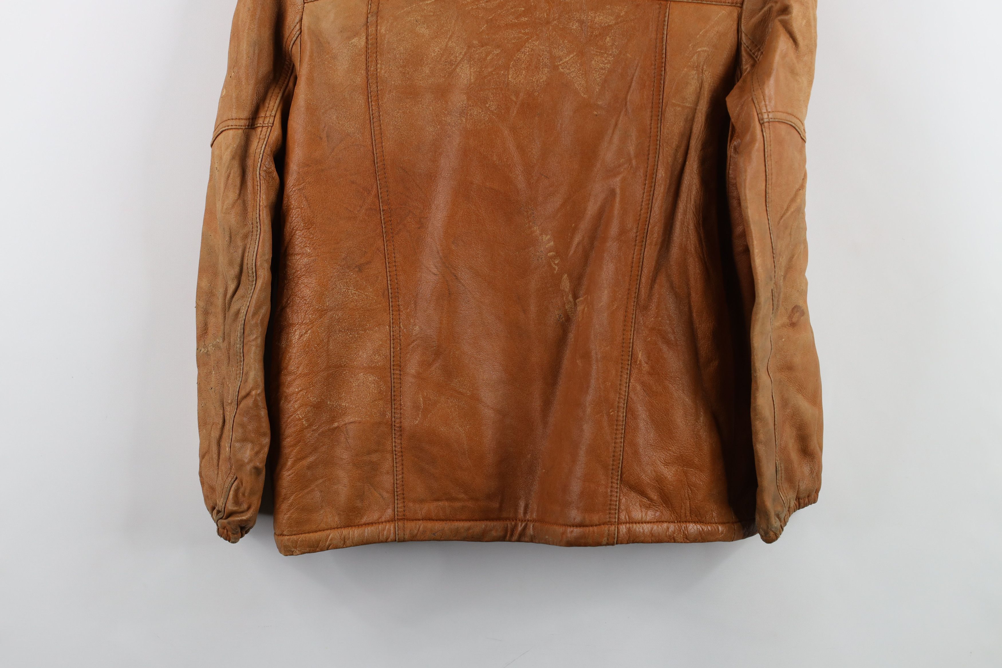 Vintage Vintage 70s Streetwear Deep Pile Fleece Lined Leather Jacket Size XXS / US 00 / IT 34 - 17 Thumbnail