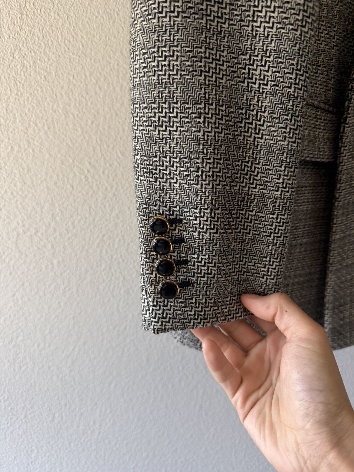 Saint Laurent Paris $3.3k Deconstructed Check Double Breasted Blazer 46 Size 46S - 4 Thumbnail