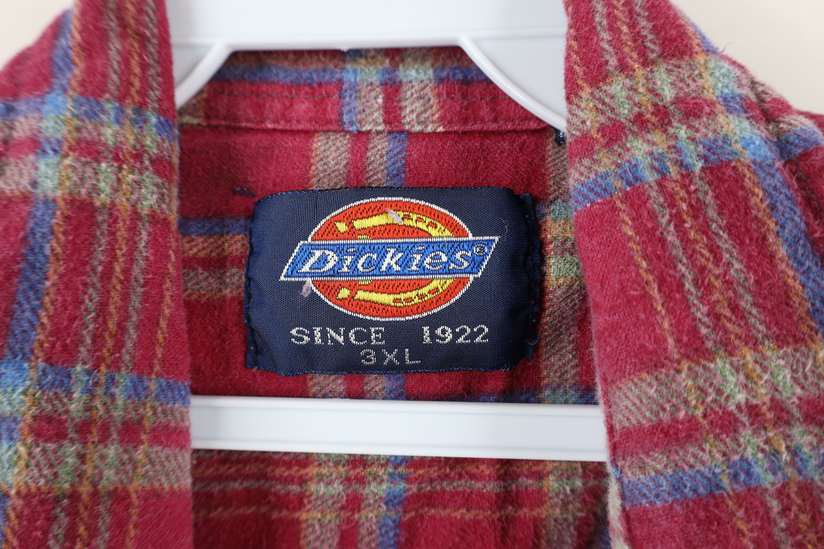 Vintage Vintage 90s Dickies Collared Flannel Button Shirt Plaid Size US XXL / EU 58 / 5 - 5 Thumbnail