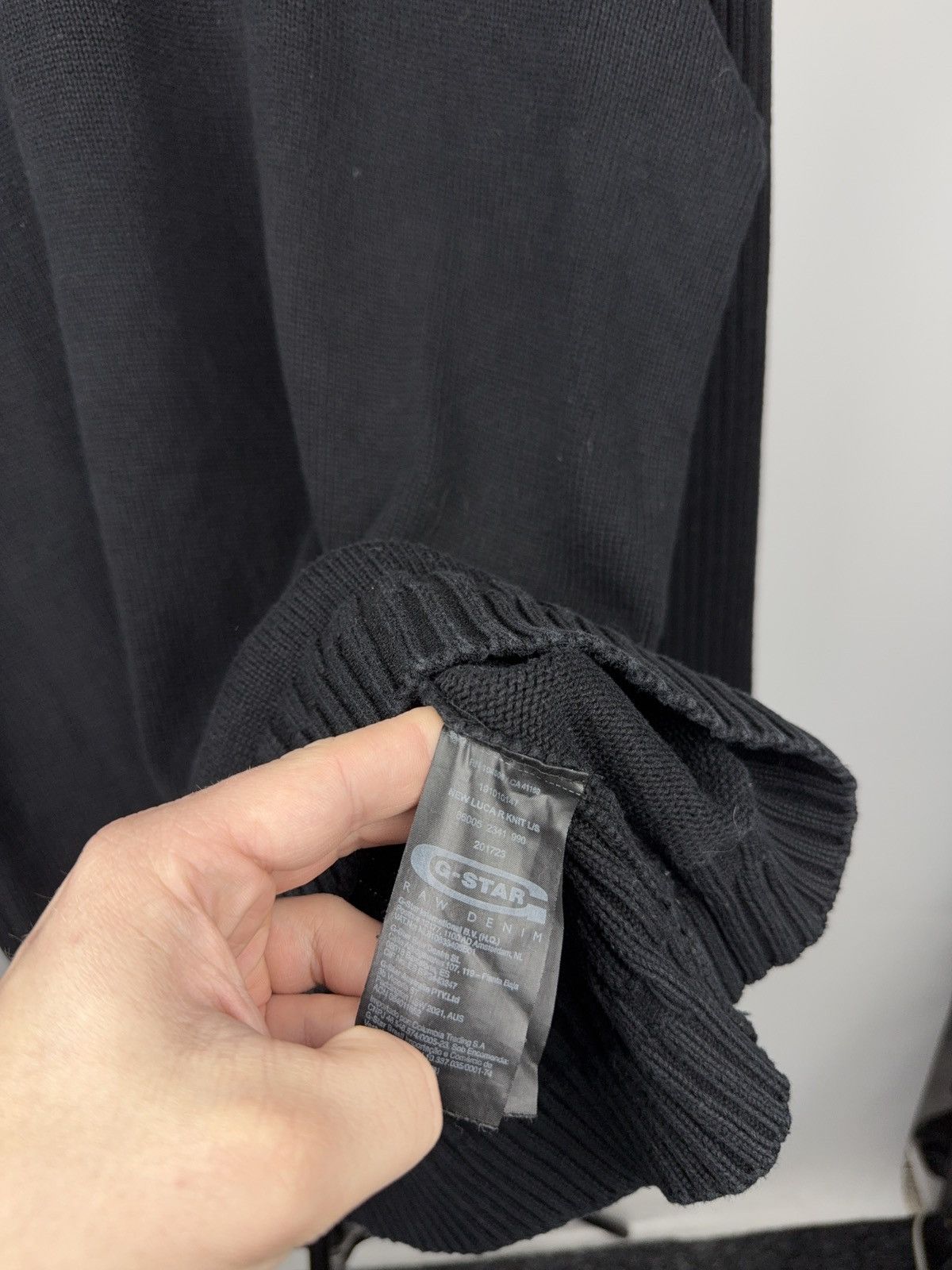 G-Star Avant Garde 00s G-Star RAW Black Knit Sweater Embossed Logo Size US XL / EU 56 / 4 - 7 Thumbnail