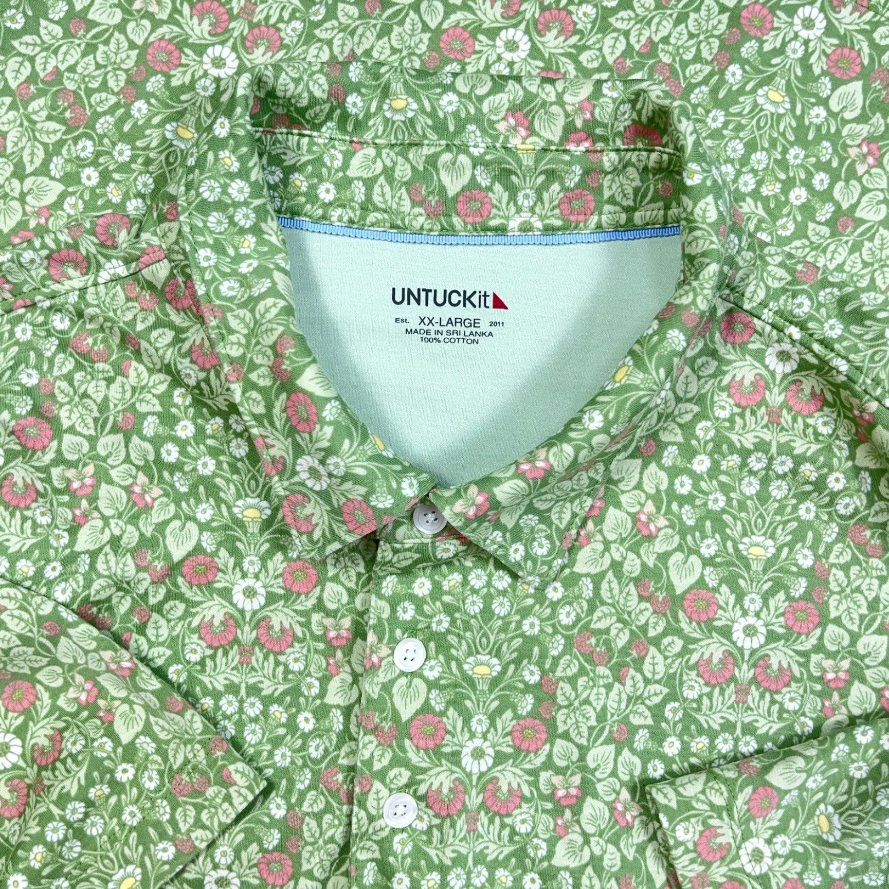 UNTUCKit UNTUCKit Polo Shirt Men 2XL Green Floral Pima Cotton Golf Beach Polo Clothing) Size US XXL / EU 58 / 5 - 2 Thumbnail