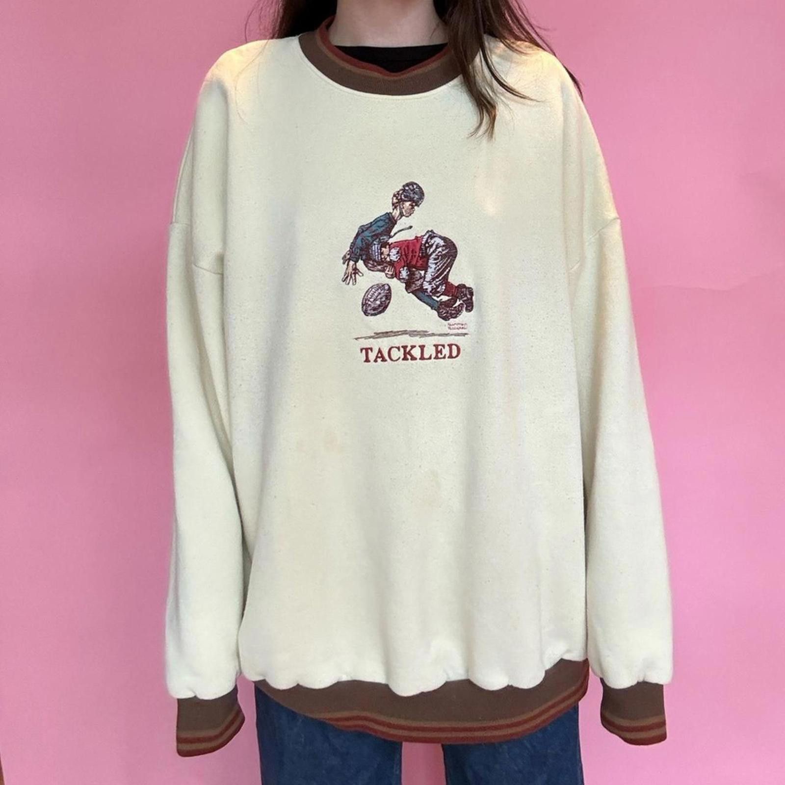 Vintage 1980S NORMAN ROCKWELL TACKLED PULLOVER Size US XXL / EU 58 / 5 - 2 Thumbnail