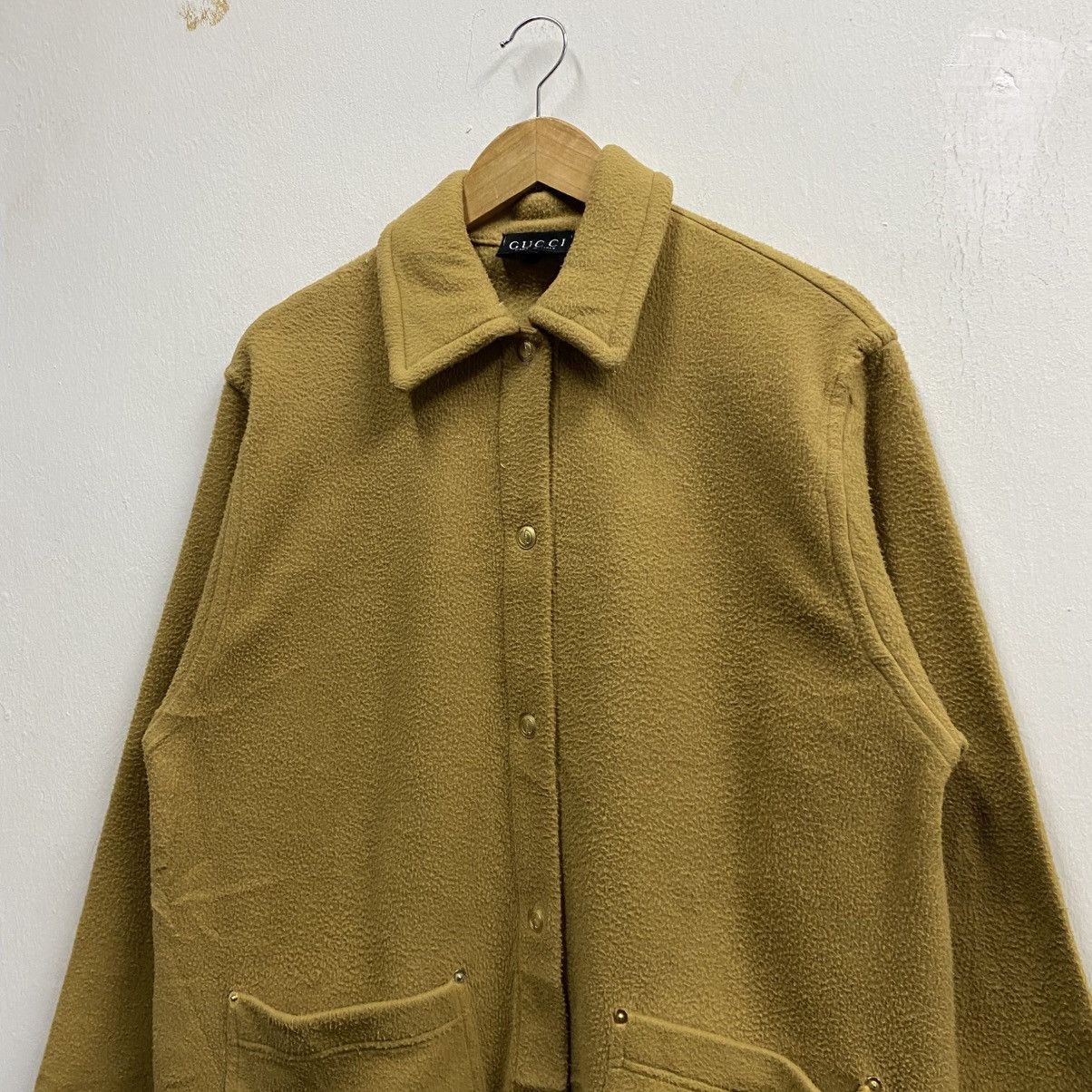 Gucci VINTAGE‼️Gucci Mustard Fleece Overshirt Jacket Size US S / EU 44-46 / 1 - 4 Thumbnail