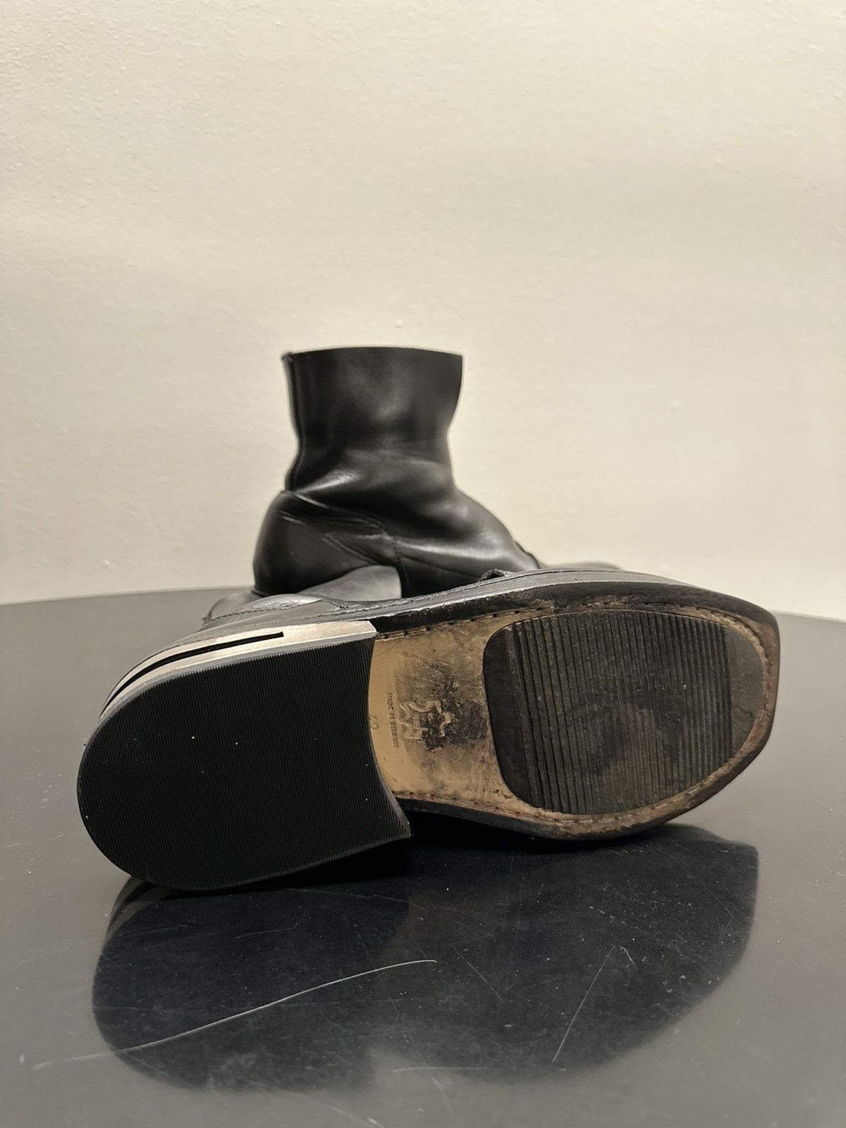 Dirk Bikkembergs Dirk Bikkembergs Black Bungee Cord Metal Heel Leather boots Size US 9 / EU 42 - 6 Thumbnail