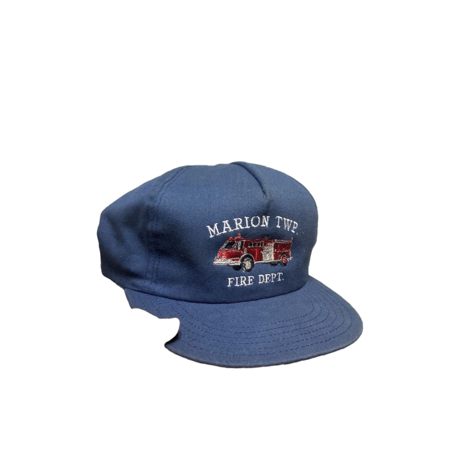 Vintage VINTAGE SnapBack Hat Cap Marion Township Fire Department Michigan Made in USA Adjustable Blue Mens Snapback USA Fire Department Hat Size ONE SIZE - 1 Thumbnail
