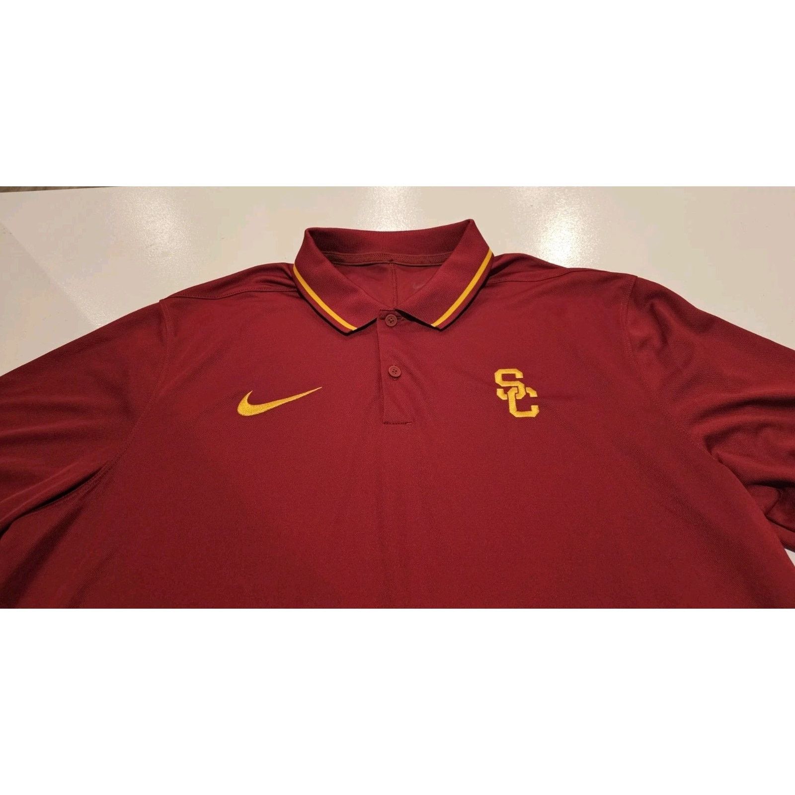 Nike USC Trojans Nike Dri-Fit Polo Men's Cardinal Sz Large Size US L / EU 52-54 / 3 - 2 Thumbnail