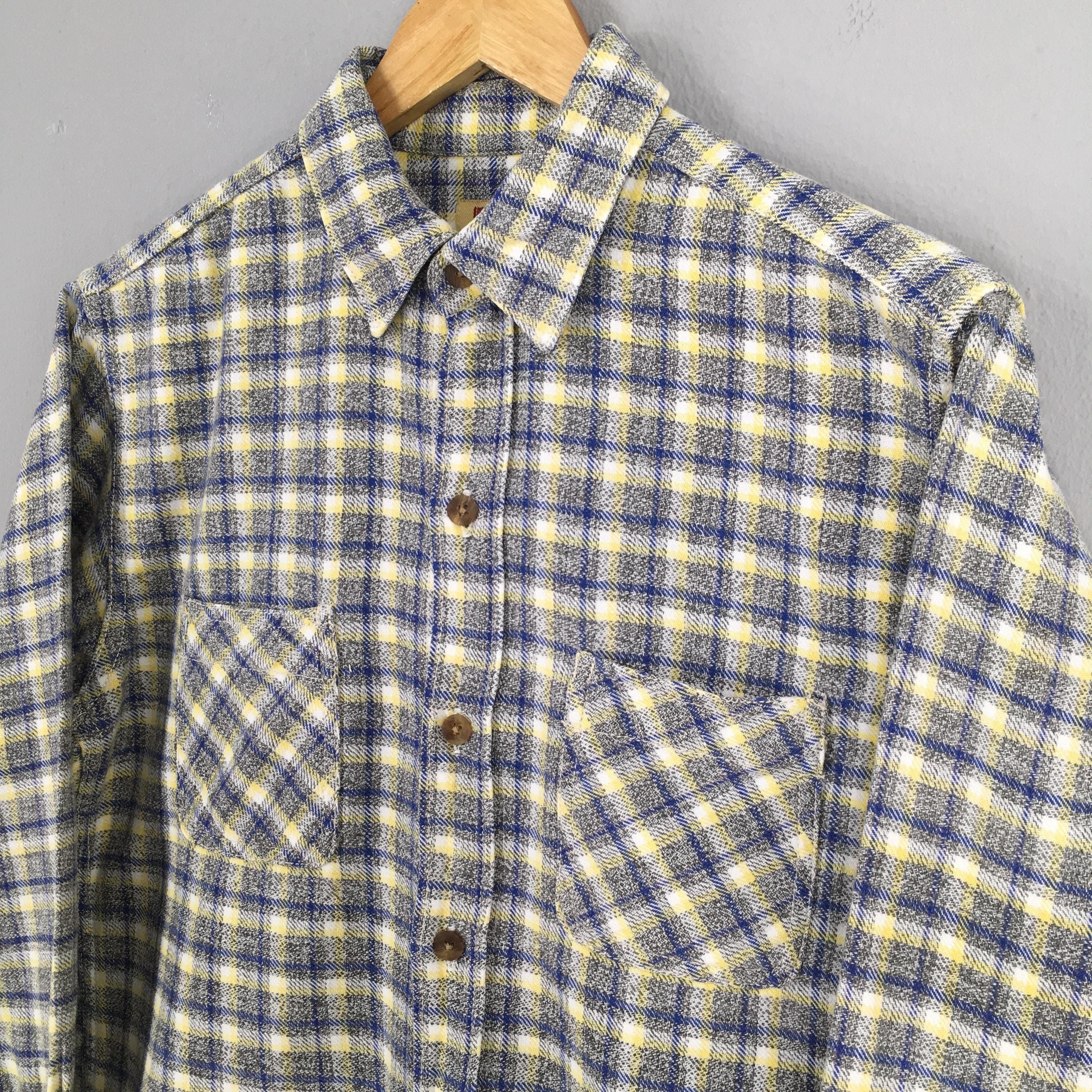 45rpm × HOLLYWOOD RANCH MARKET × Japanese Brand Vintage 90's 45rpm Japan Checkered Shirt Medium Size US M / EU 48-50 / 2 - 3 Thumbnail