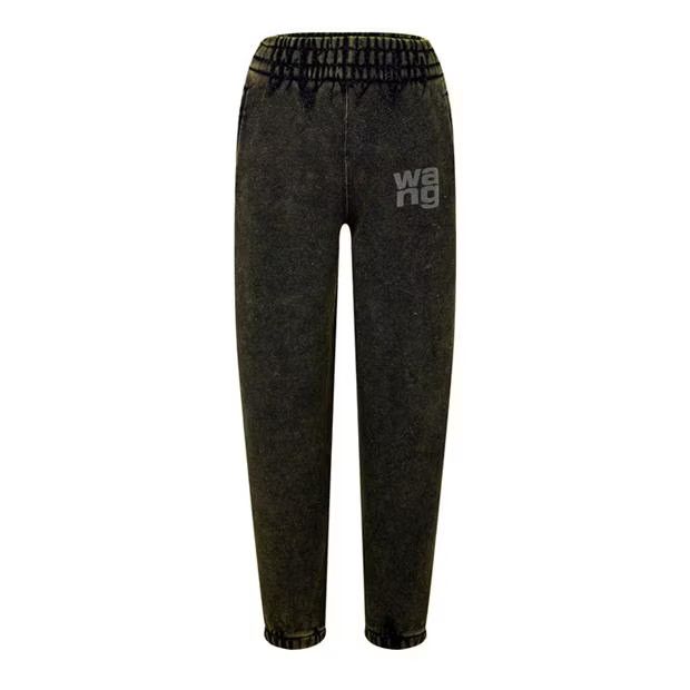 Alexander Wang o1g2r1mq0824 Puff Logo Terry Sweatpants in Army Green Size 27" / US 4 / IT 40 - 1 Thumbnail