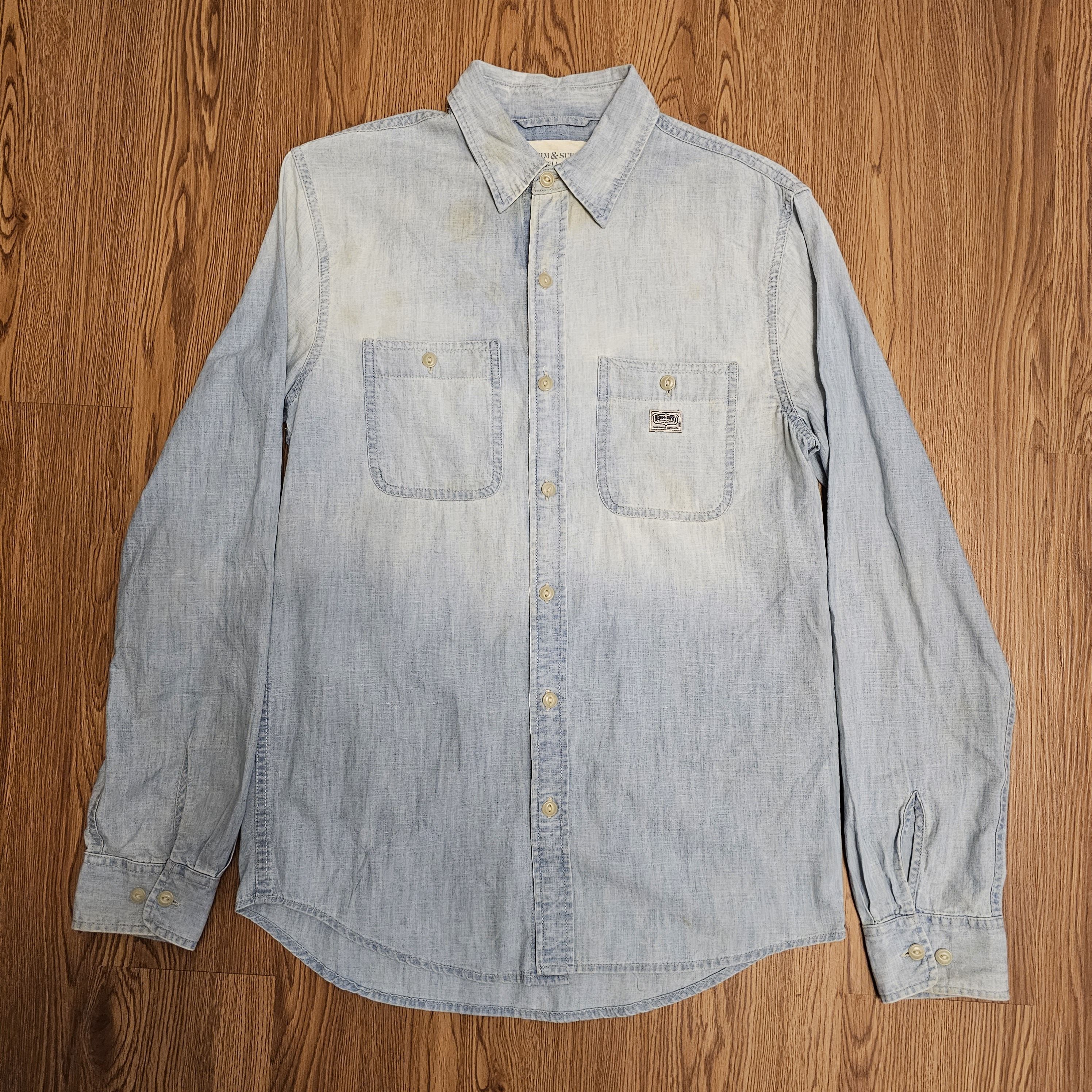 Denim & Supply Ralph Lauren Vintage Ralph Lauren Patch American Flag Chambray Shirt Size US S / EU 44-46 / 1 - 2 Thumbnail