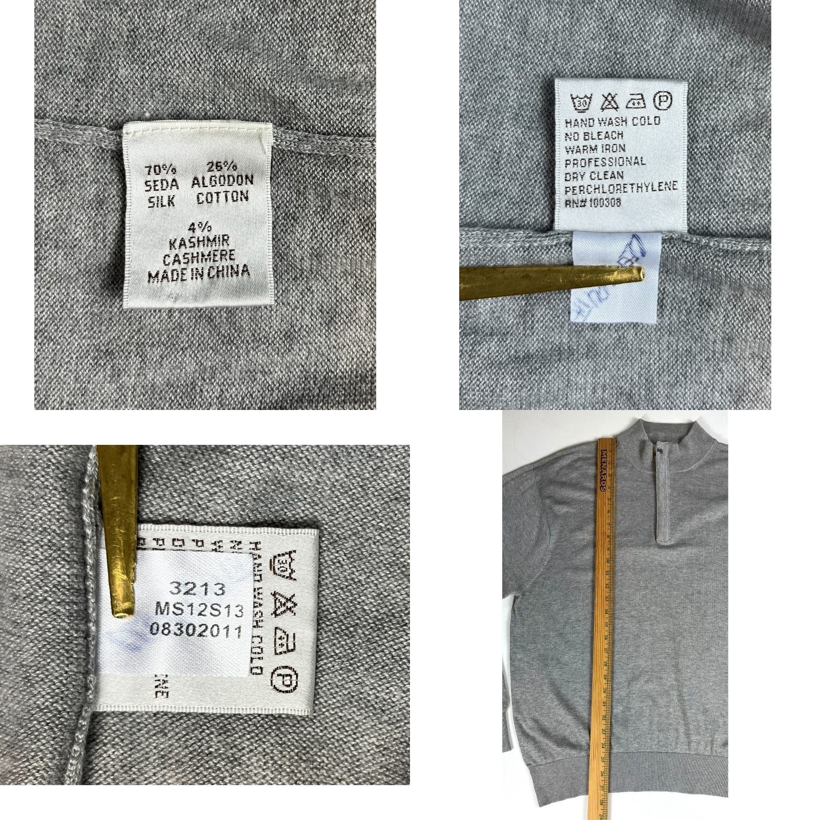 Peter Millar Peter Millar 1/4 Zip Knit Sweater Mens 2XL Silk Blend Gray Mock Neck Pullover Vintage/Preppy Style Size US XXL / EU 58 / 5 - 8 Thumbnail