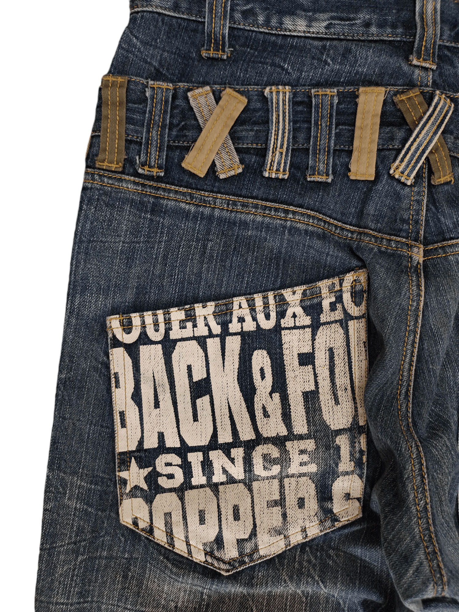 If Six Was Nine Vintage Y2k Back & Forth Clawmark Faded Double Waist Jeans Size US 31 - 11 Thumbnail