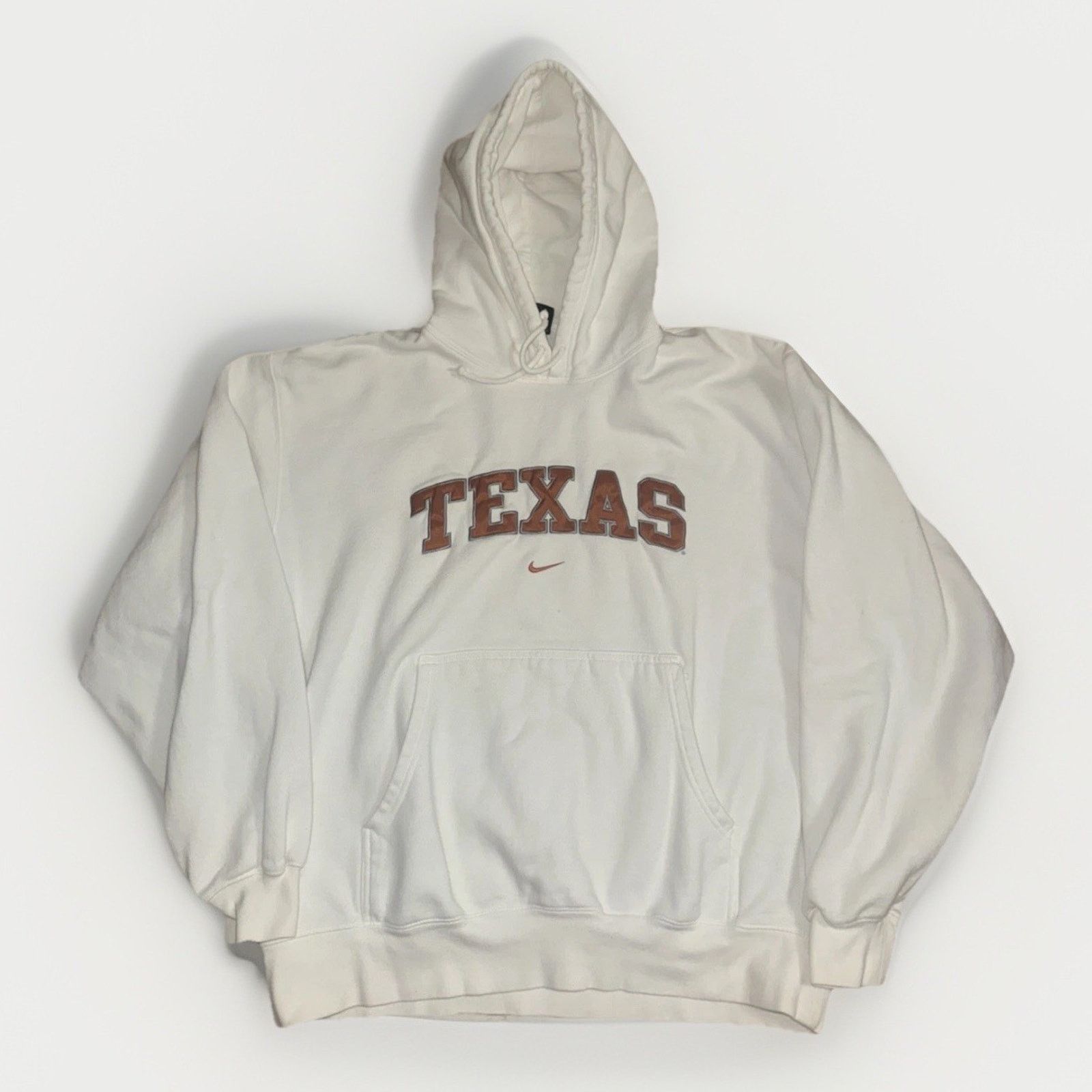 Nike × Vintage Nike Center Swoosh Texas Hoodie White University Longhorns Size US XL / EU 56 / 4 - 1 Thumbnail