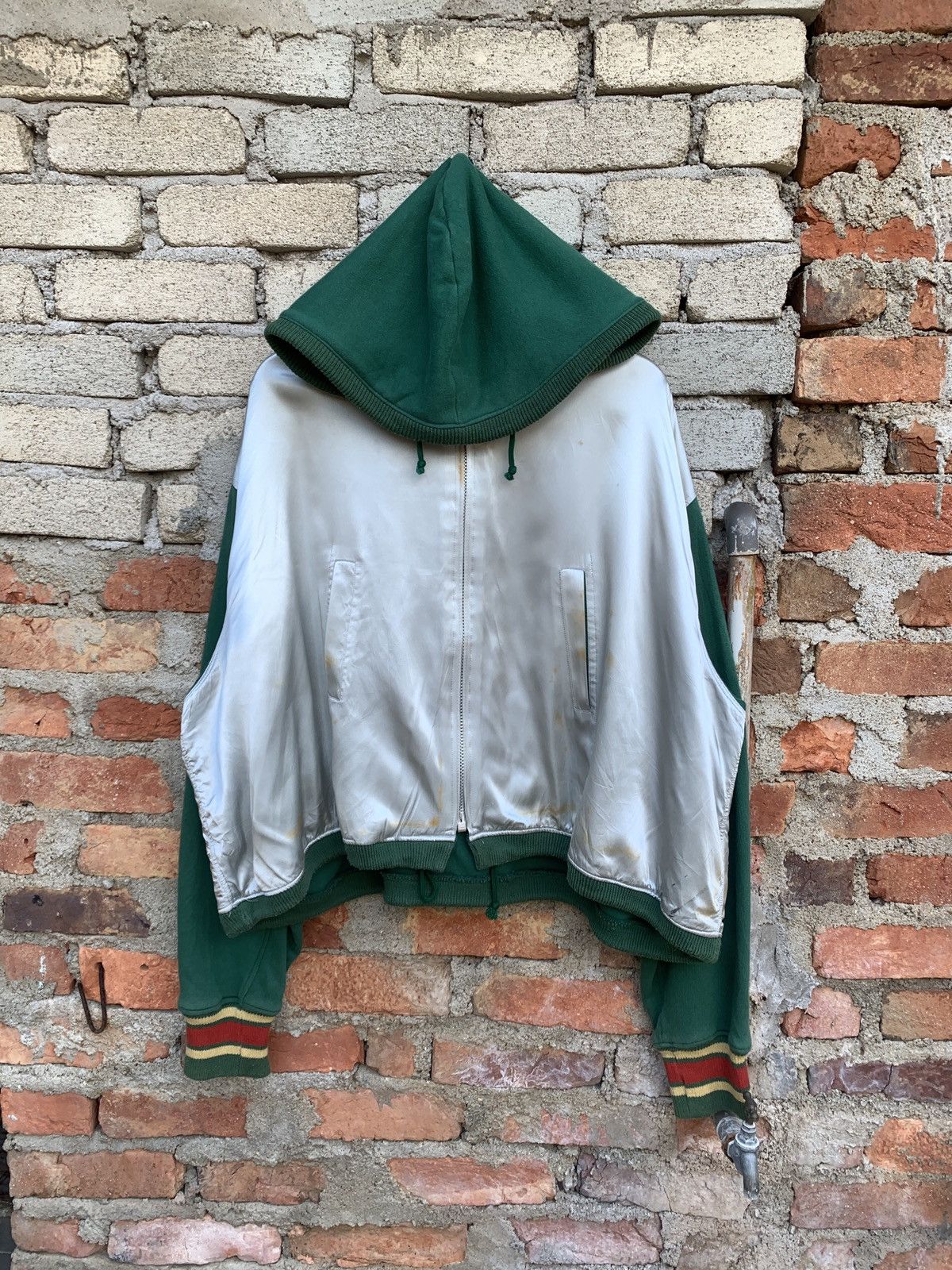45rpm × Japanese Brand × Vintage Vintage 45 Rpm Studio Oversized Cropped Hoodie Rasta Colour Size US XL / EU 56 / 4 - 10 Thumbnail
