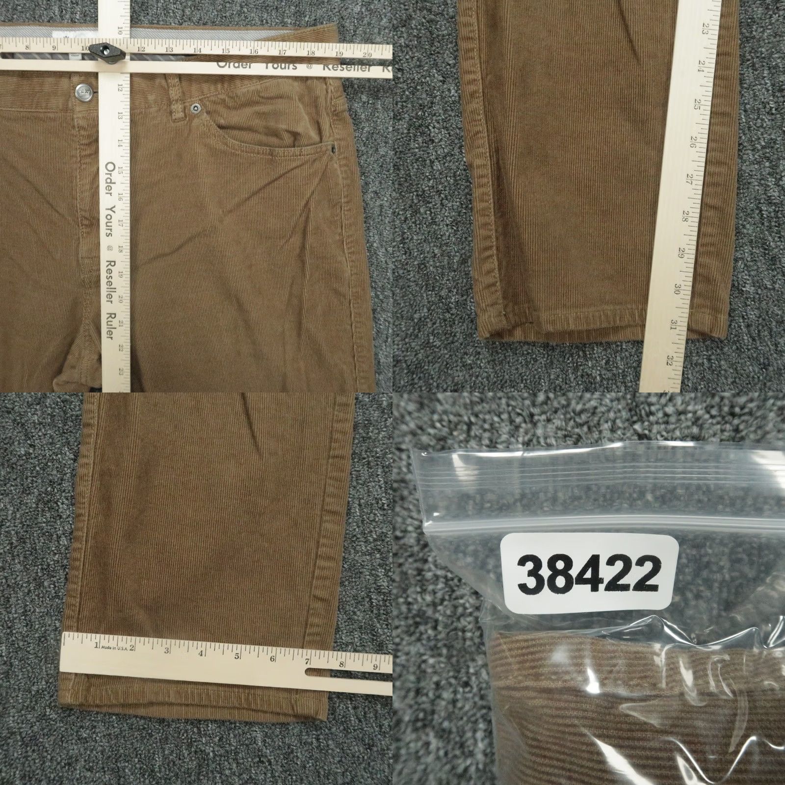 Peter Millar Peter Millar Pants Mens 38x31 Brown Corduroy 5-Pocket Straight Front Flat Front Chino Regular Trousers Size US 38 / EU 54 - 8 Thumbnail